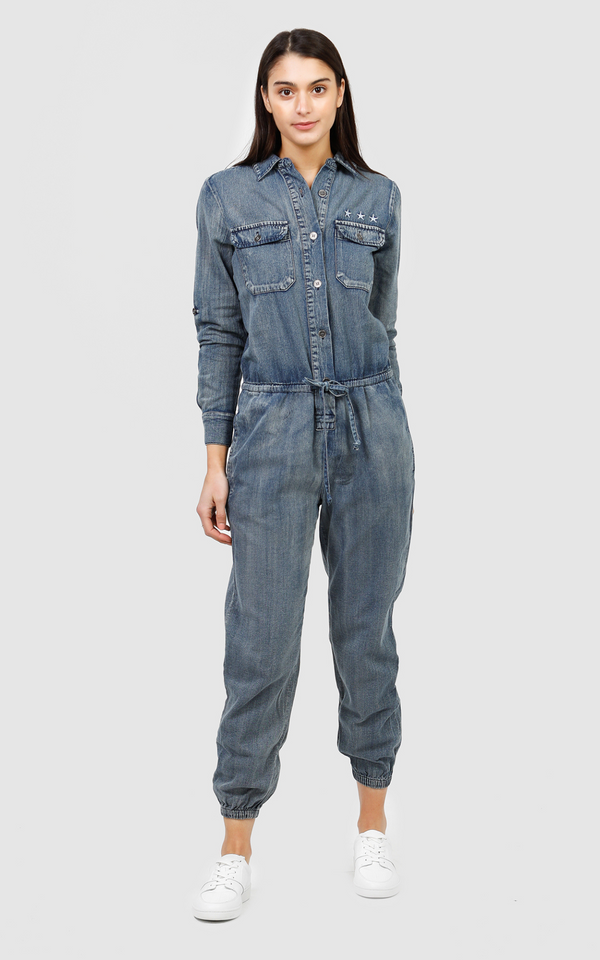 Cora Coverall - Washed Denim