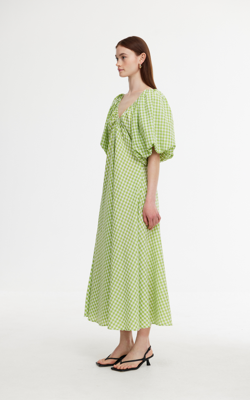 Mimi Dress - Green Gingham