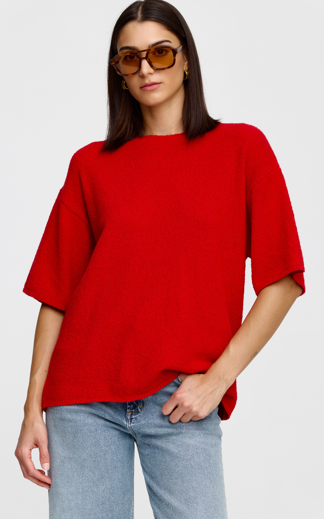 Camden Knit Tee - Cherry