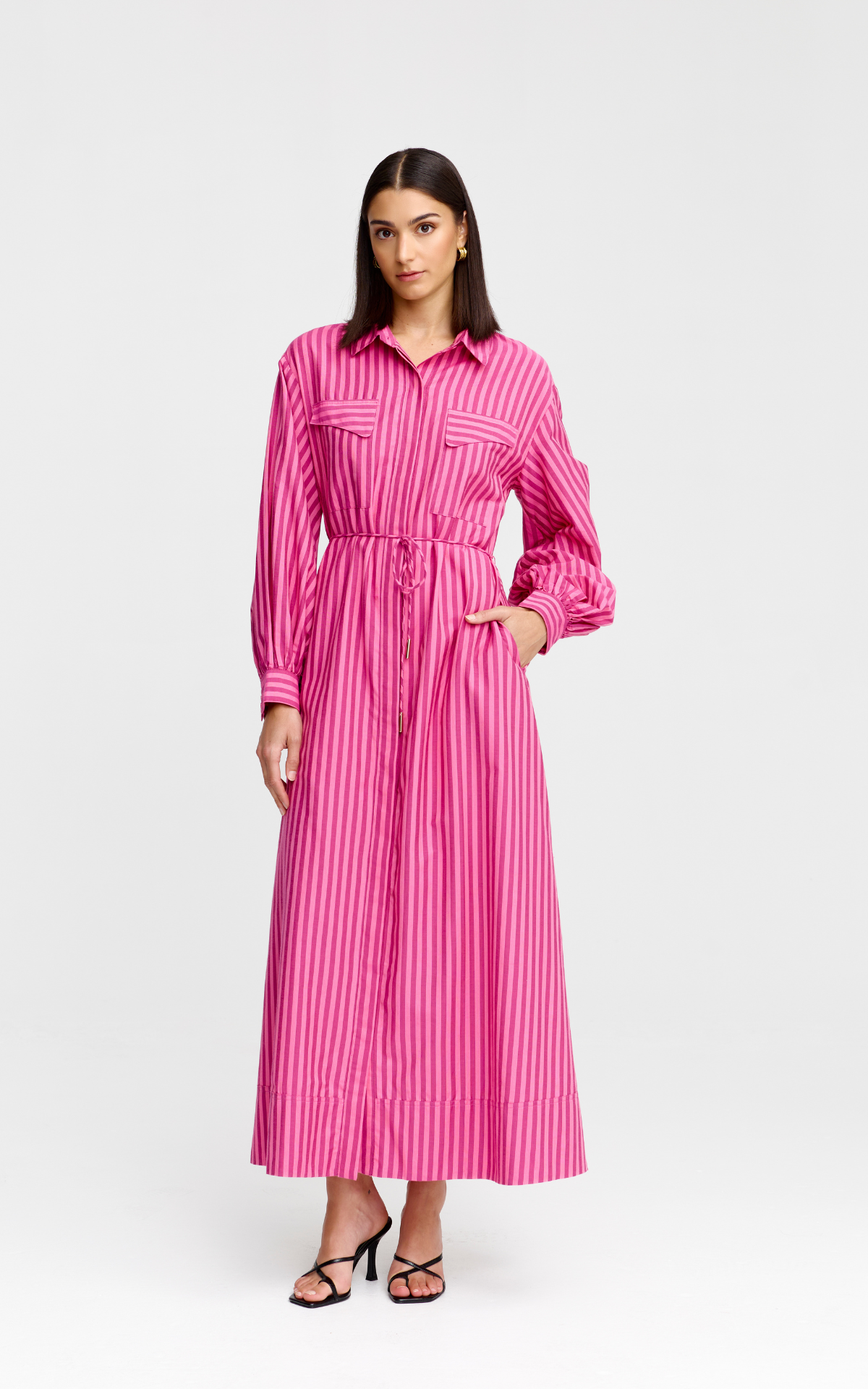 Laurel Dress - Raspberry Stripe