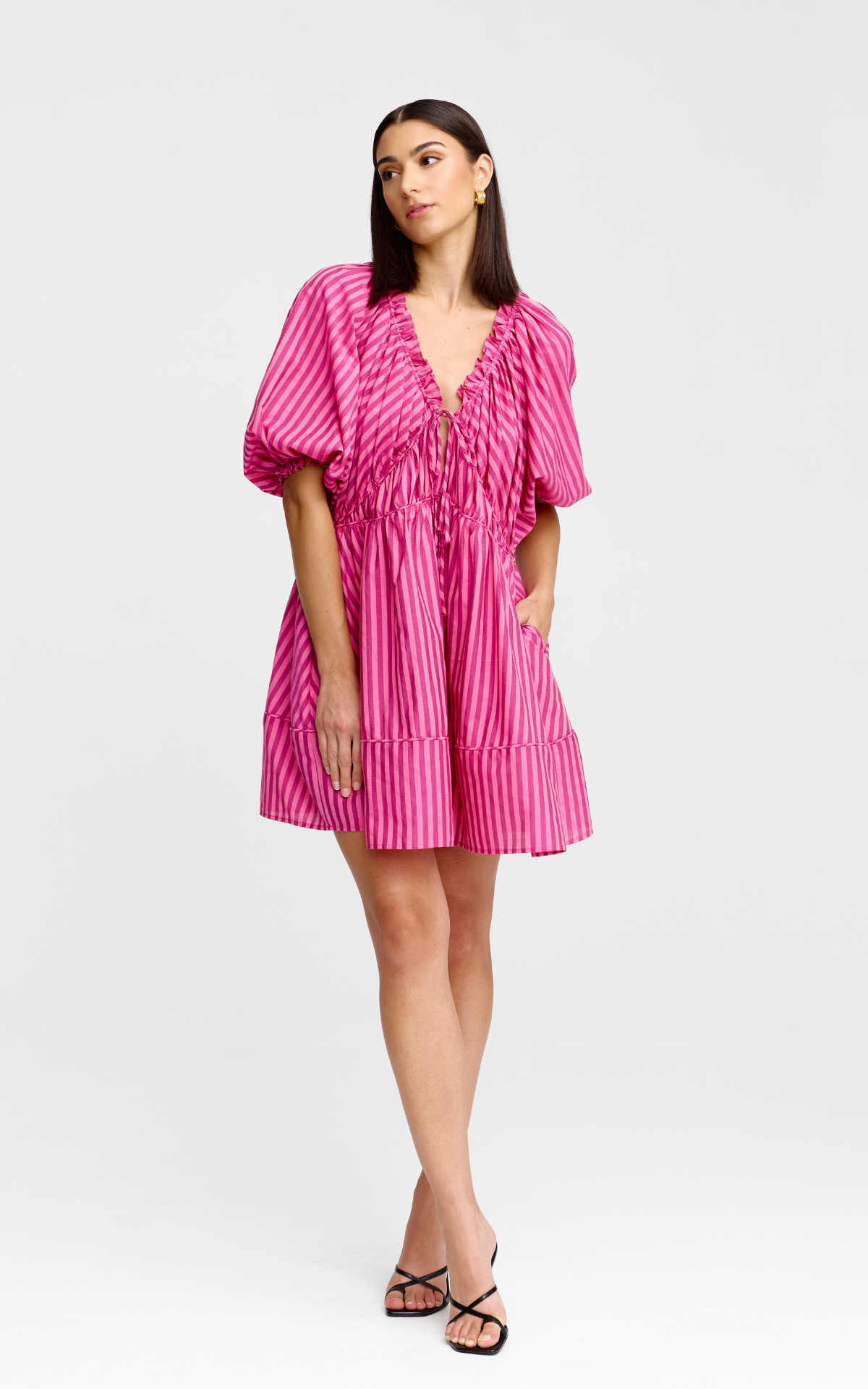 Pia Mini Dress - Raspberry Stripe