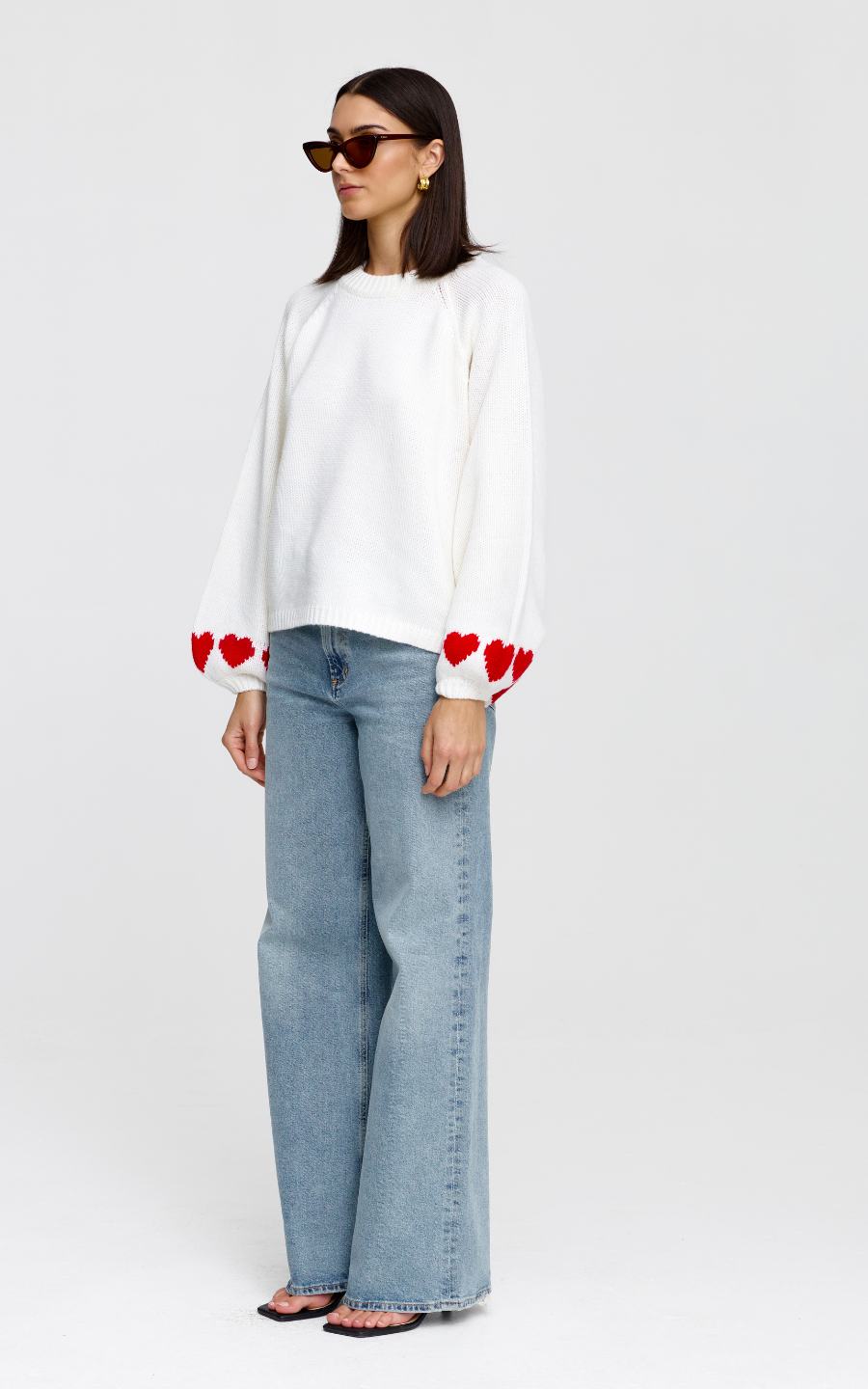 Cherie Hearts Knit - Ivory