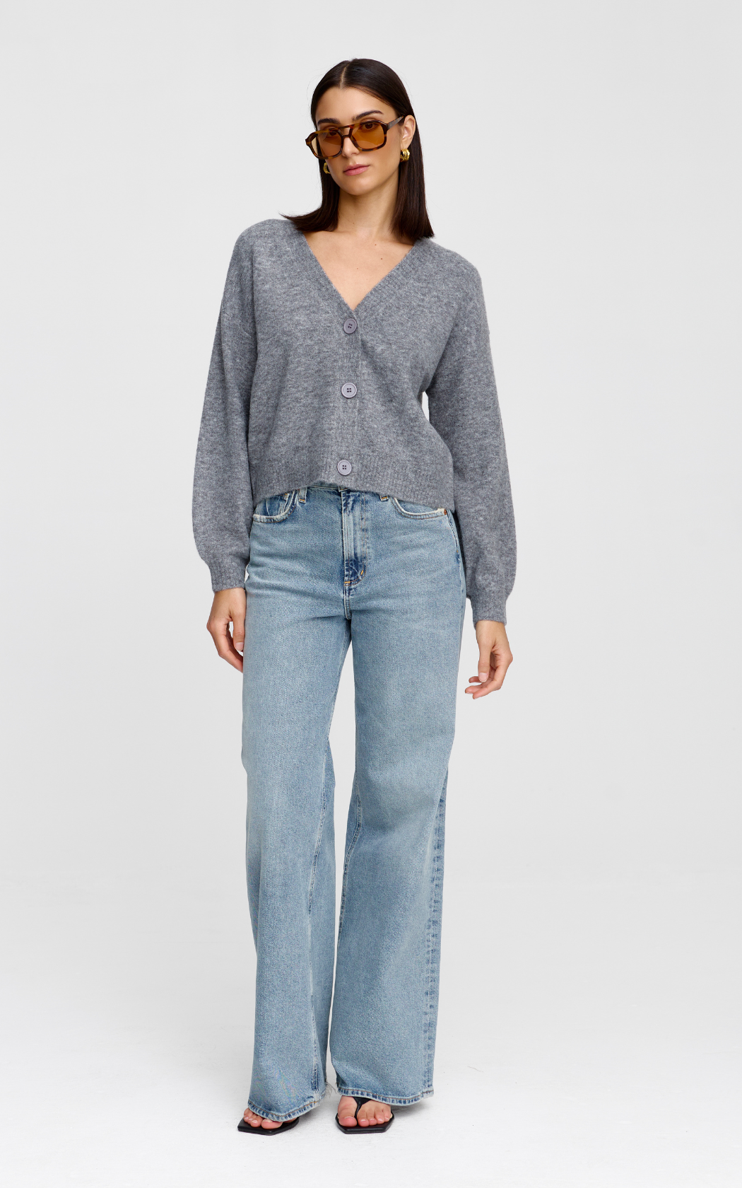 Goldie Cardigan - Grey Marle