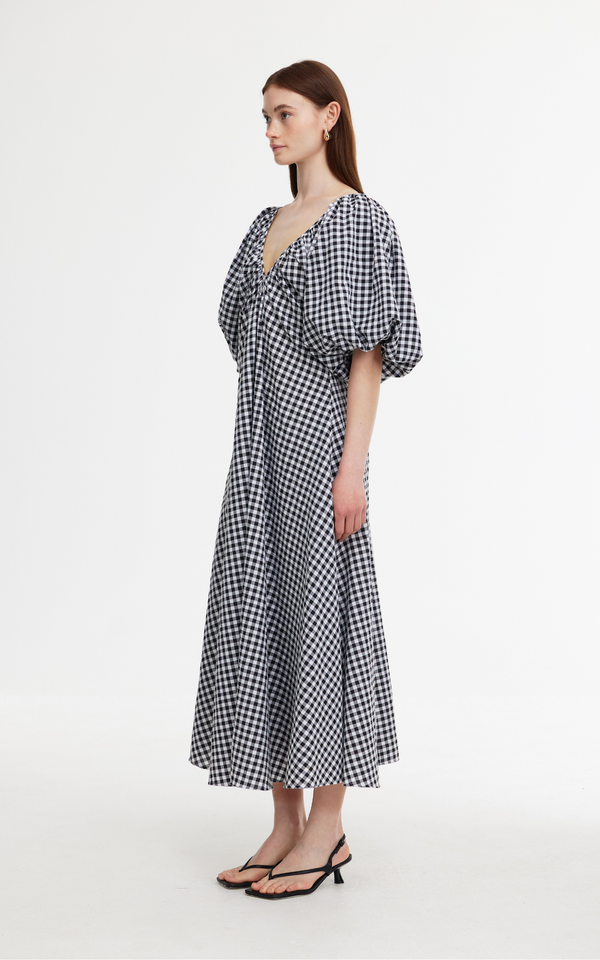 Mimi Dress - Black + White Gingham