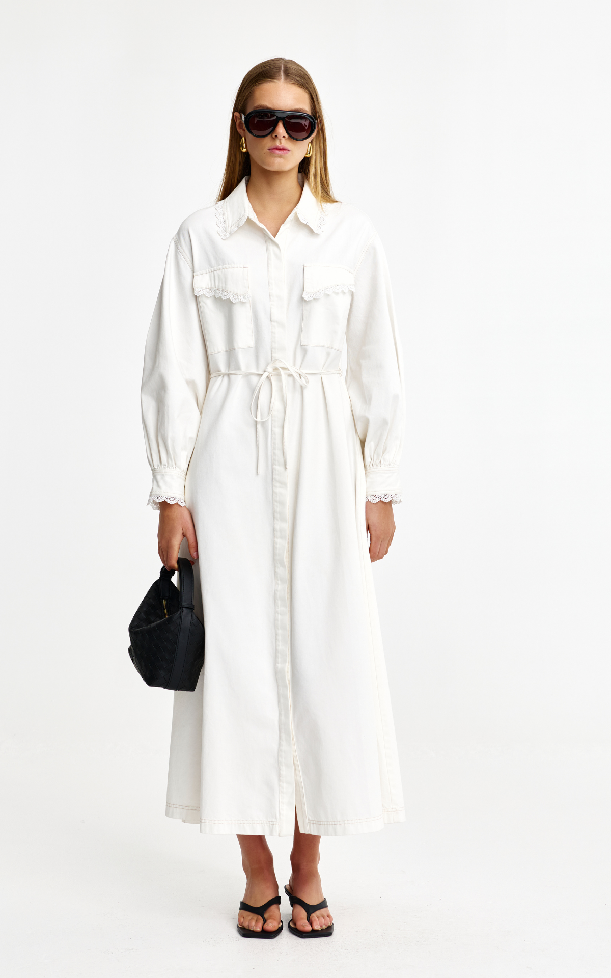 Laurel Dress - Ivory Denim