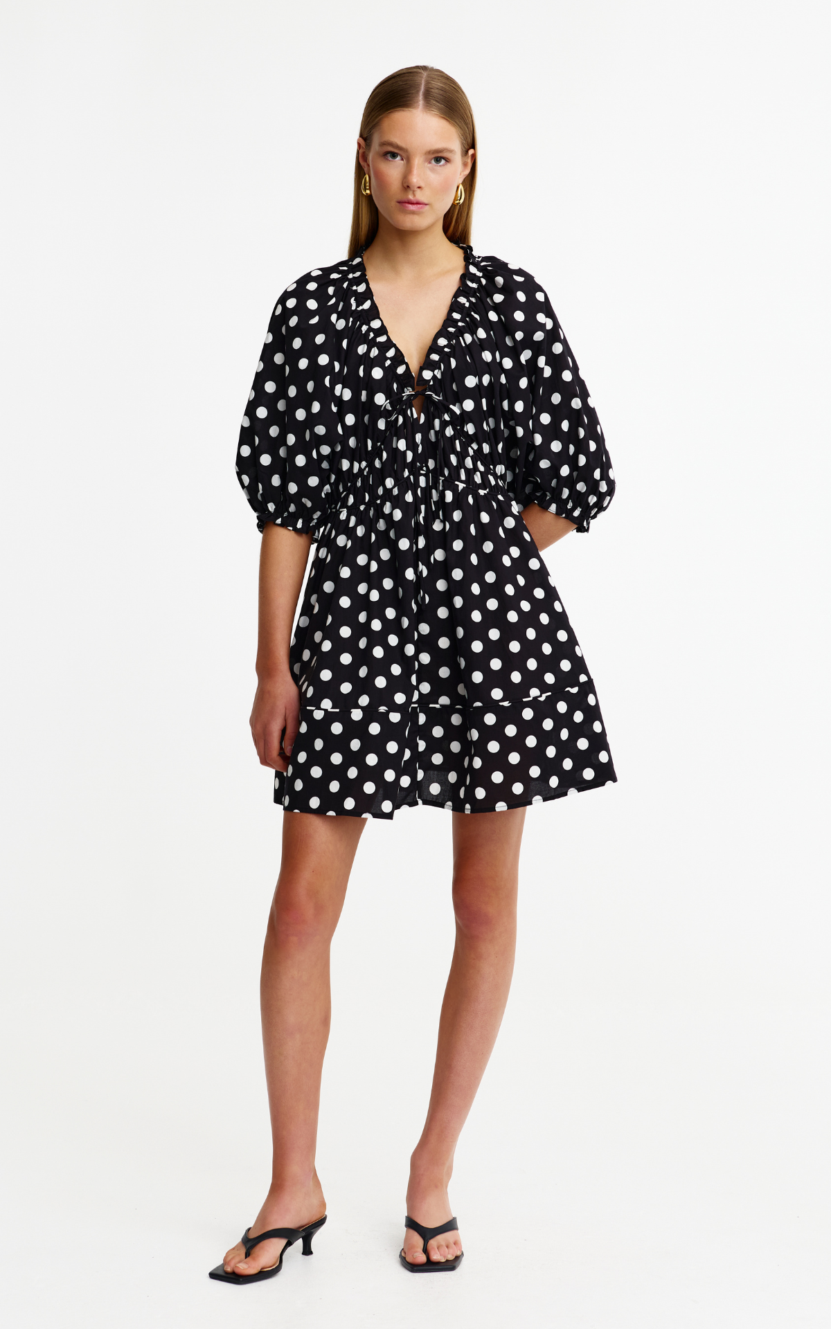Pia Mini Dress - Navy Spot