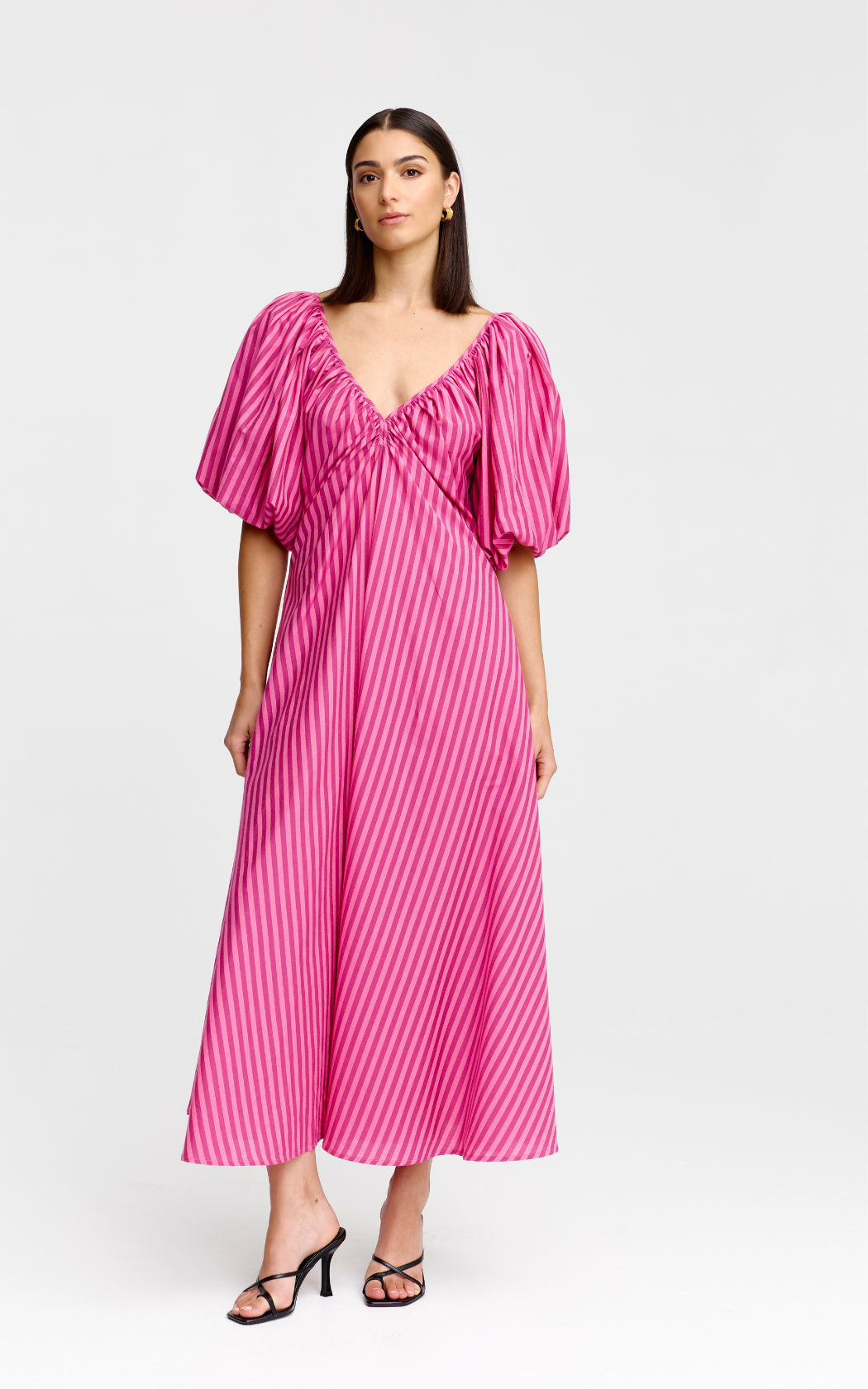 Mimi Dress - Raspberry Stripe