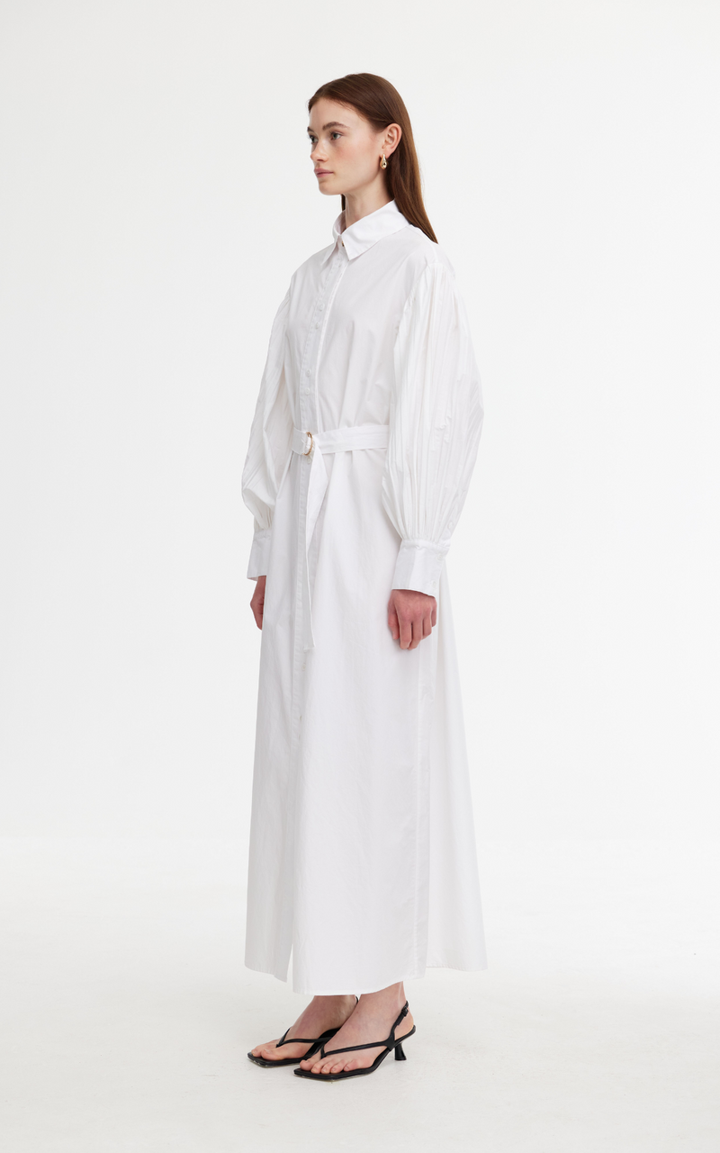 Harlow Pleat Dress - Ivory