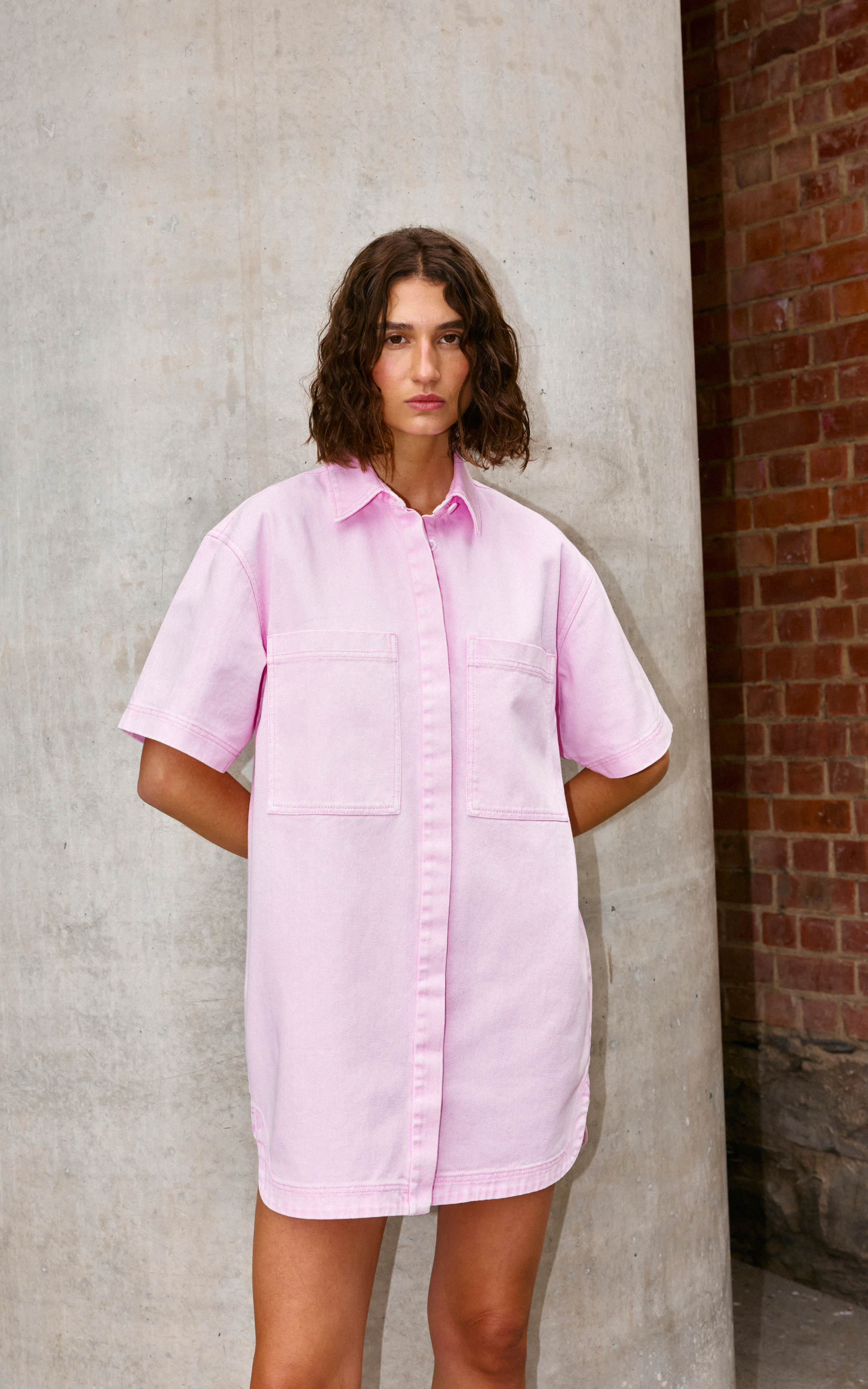 Freya Dress - Blush Wash Denim