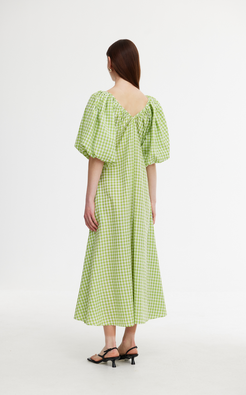 Mimi Dress - Green Gingham