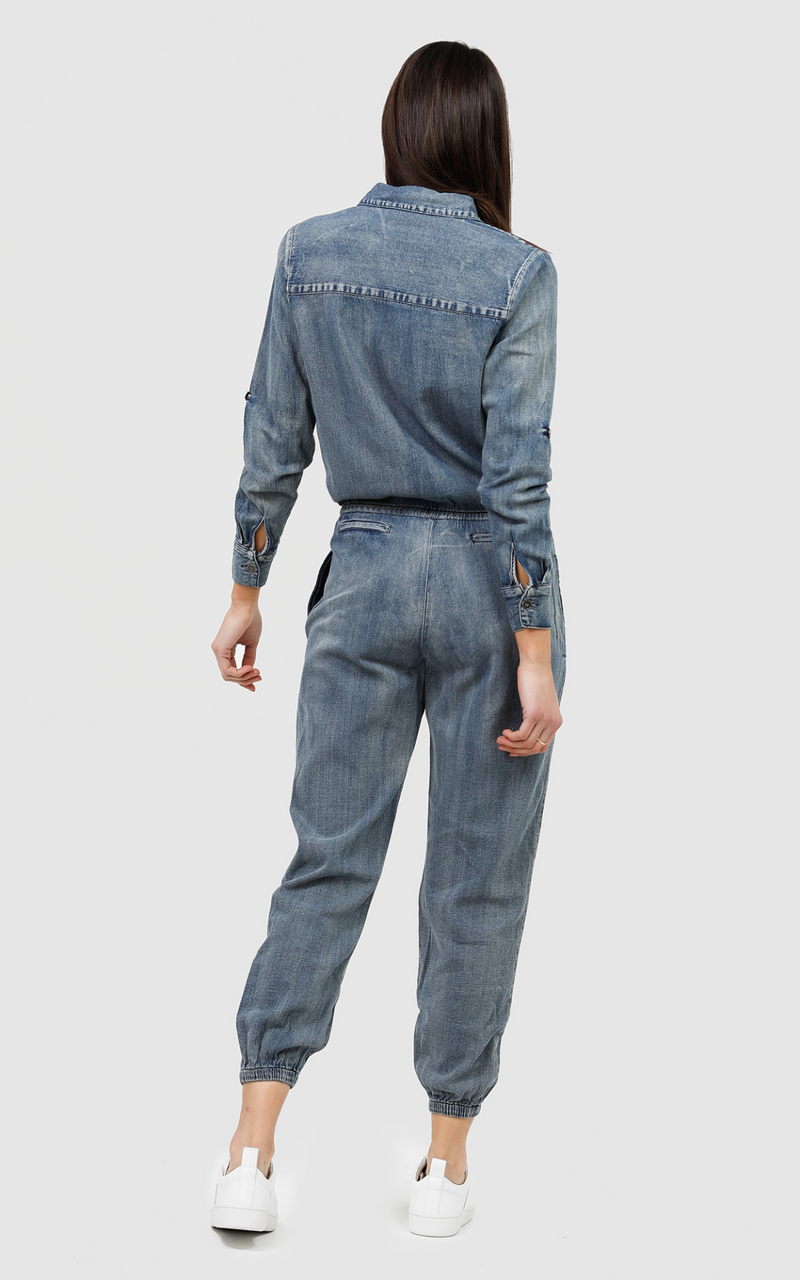 Cora Coverall - Washed Denim