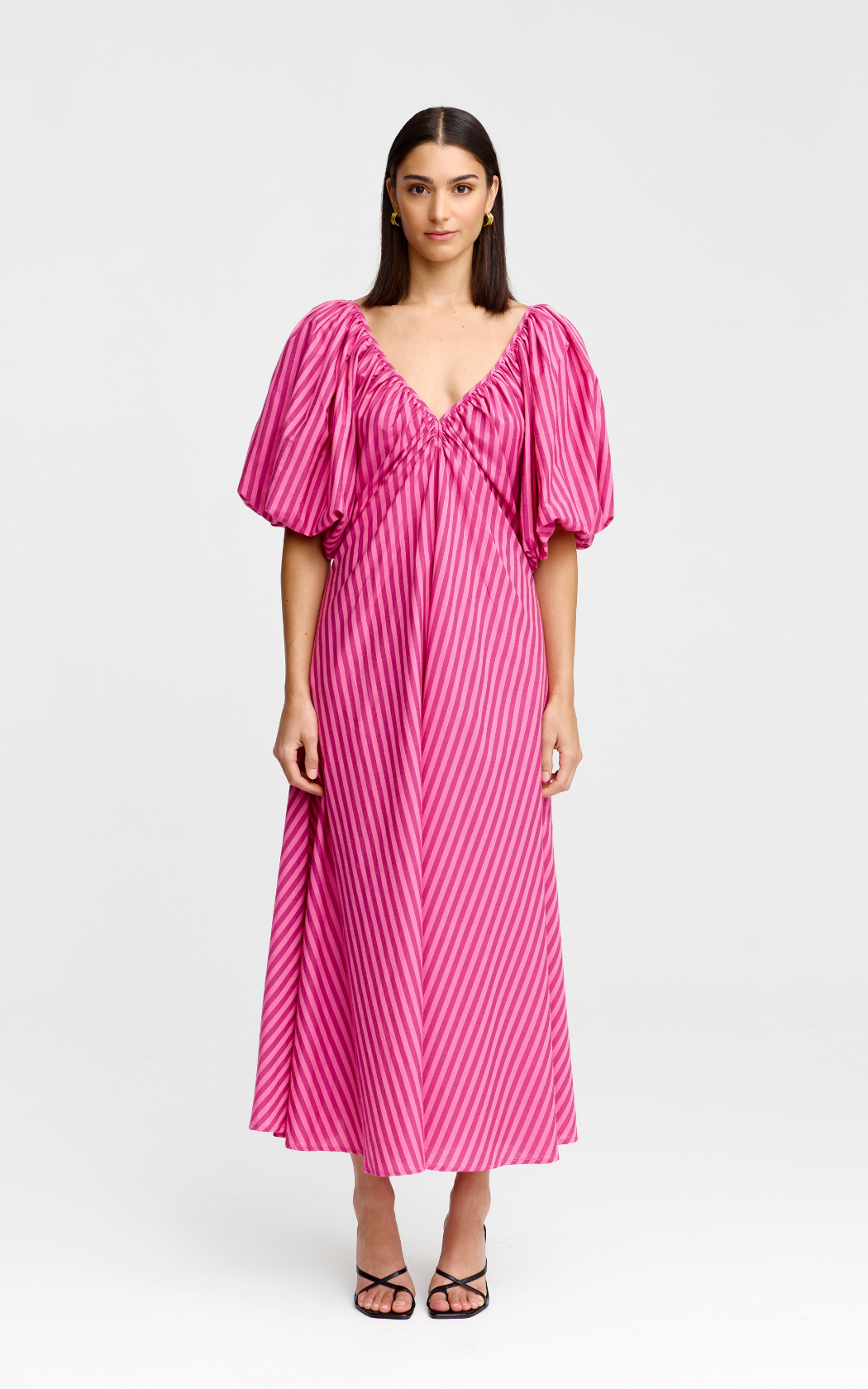 Mimi Dress - Raspberry Stripe