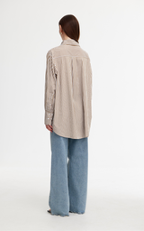 Riley Shirt - Stone/Ivory Stripe