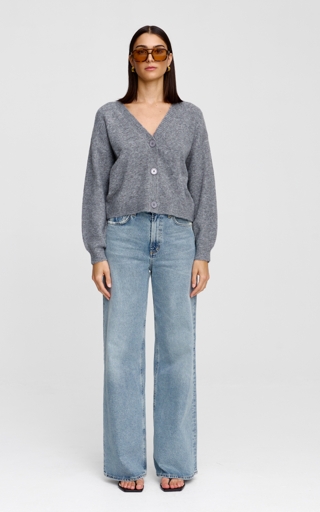 Goldie Cardigan - Grey Marle