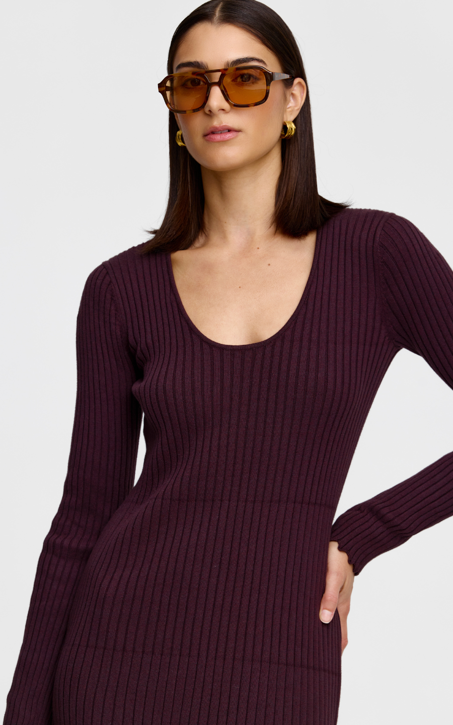 Celeste Knit Dress - Chocolate Marle
