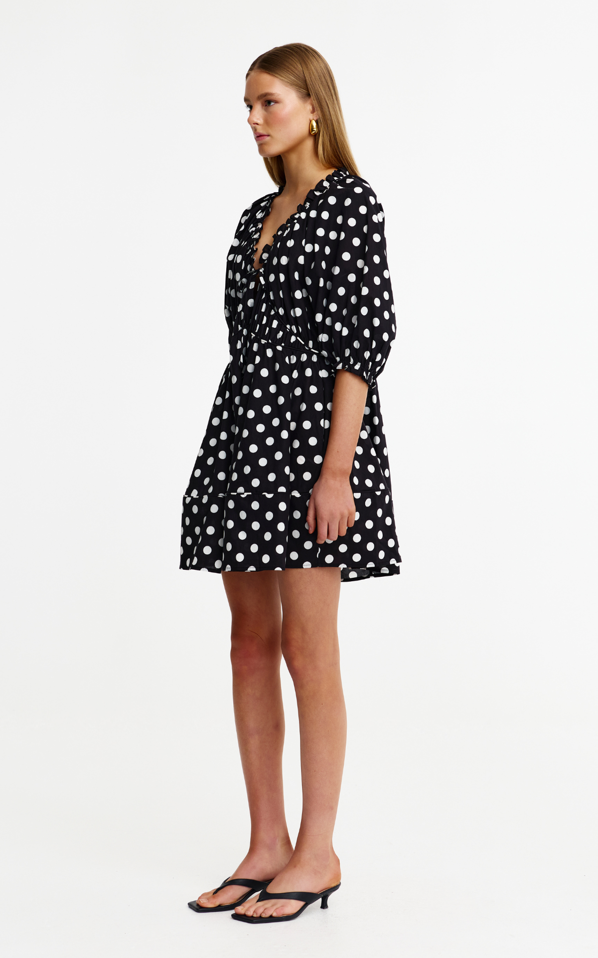 Pia Mini Dress - Navy Spot