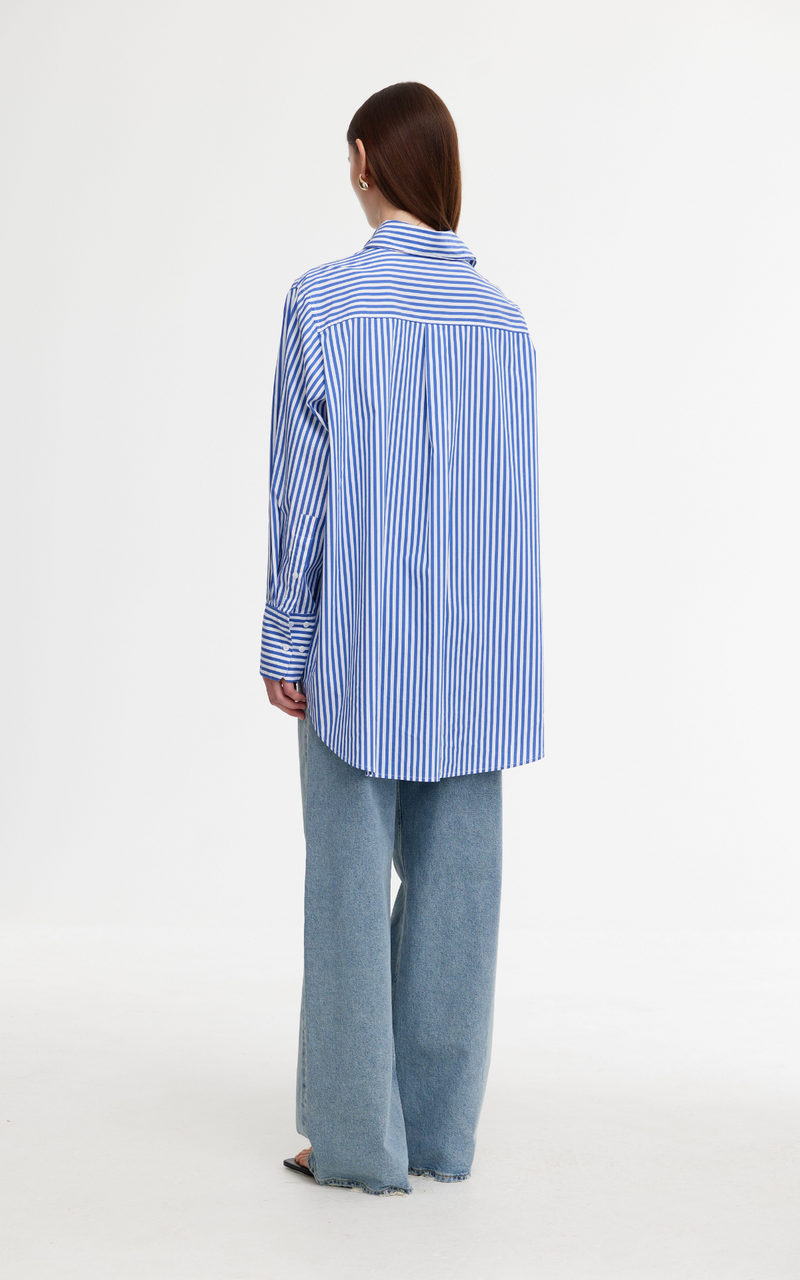 Riley Shirt - Navy/White stripe