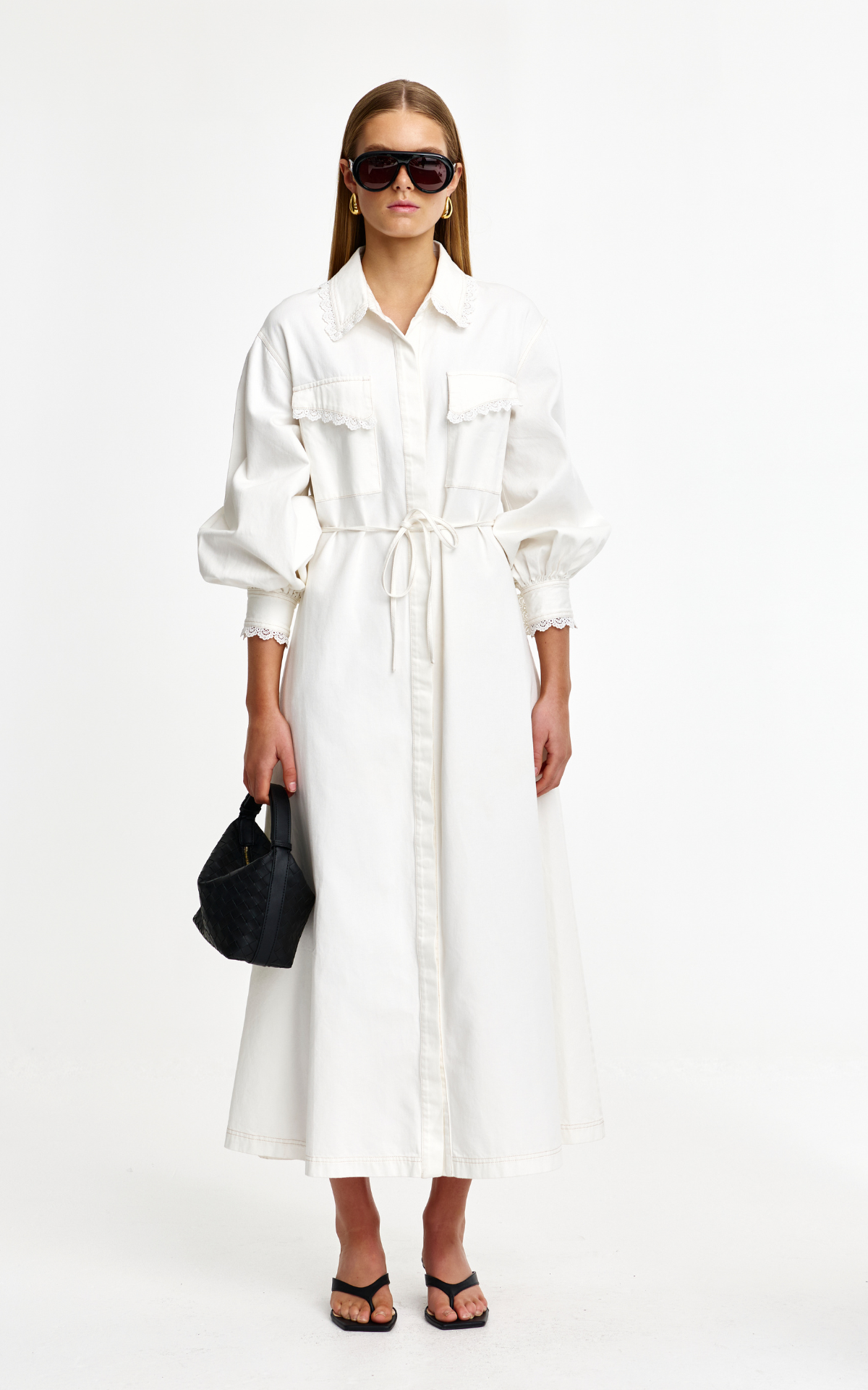 Laurel Dress - Ivory Denim