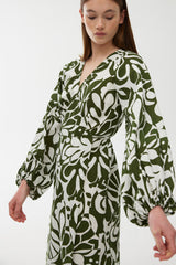 Ines Wrap Dress Maxi - Verte Geo
