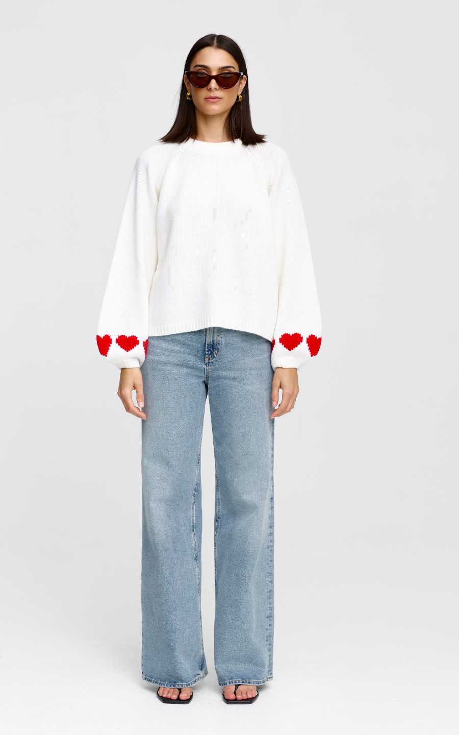 Cherie Hearts Knit - Ivory