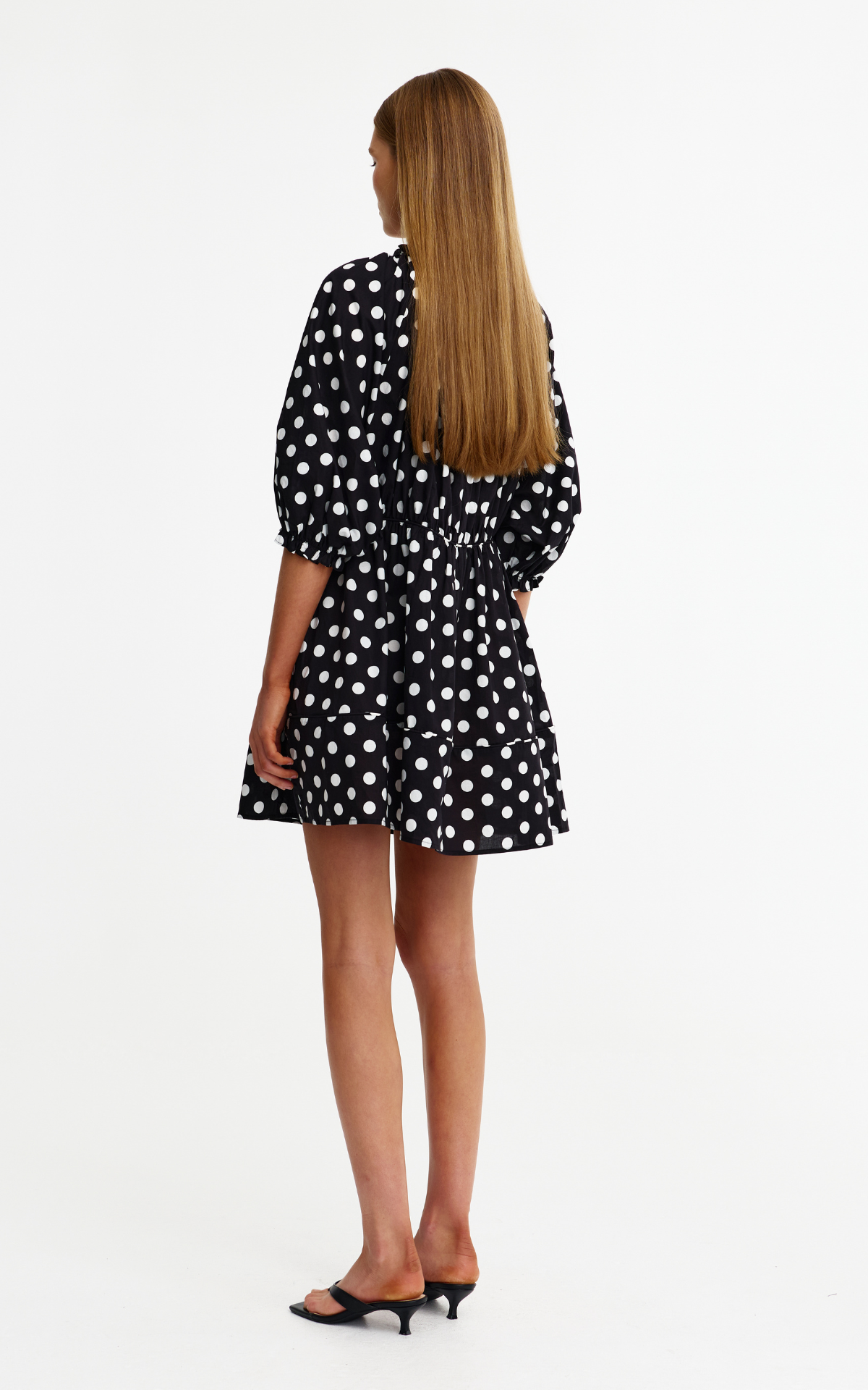 Pia Mini Dress - Navy Spot