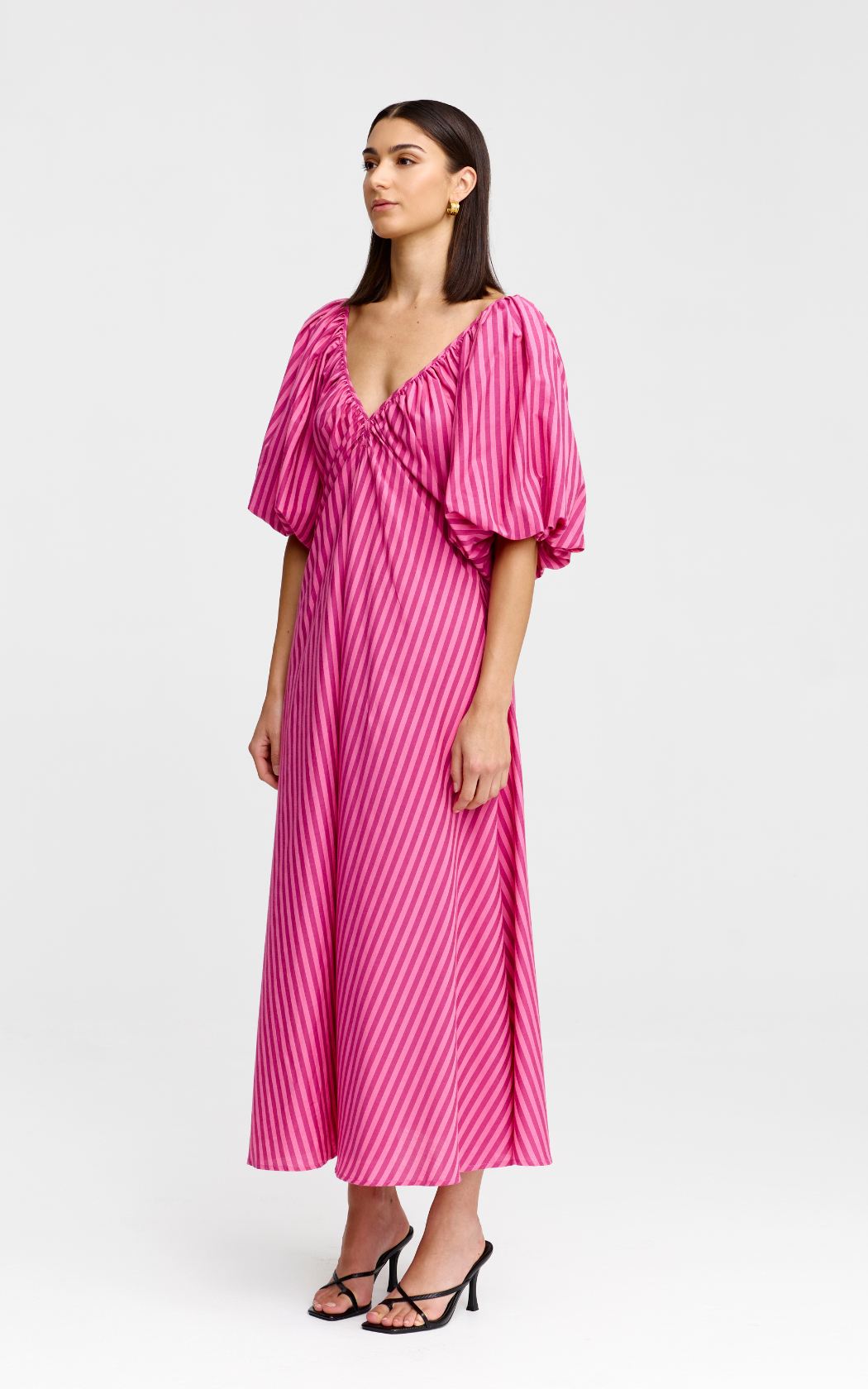 Mimi Dress - Raspberry Stripe