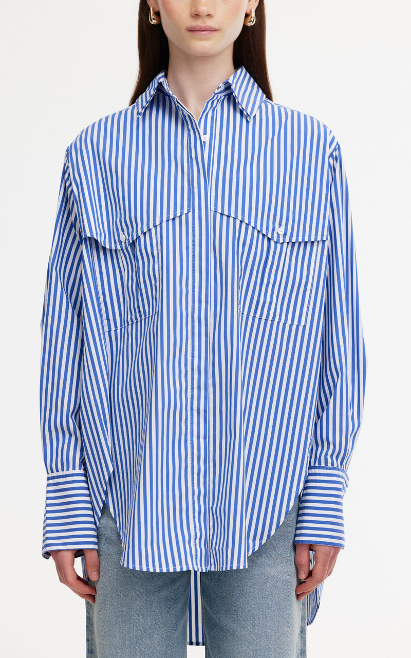 Riley Shirt - Navy/White stripe