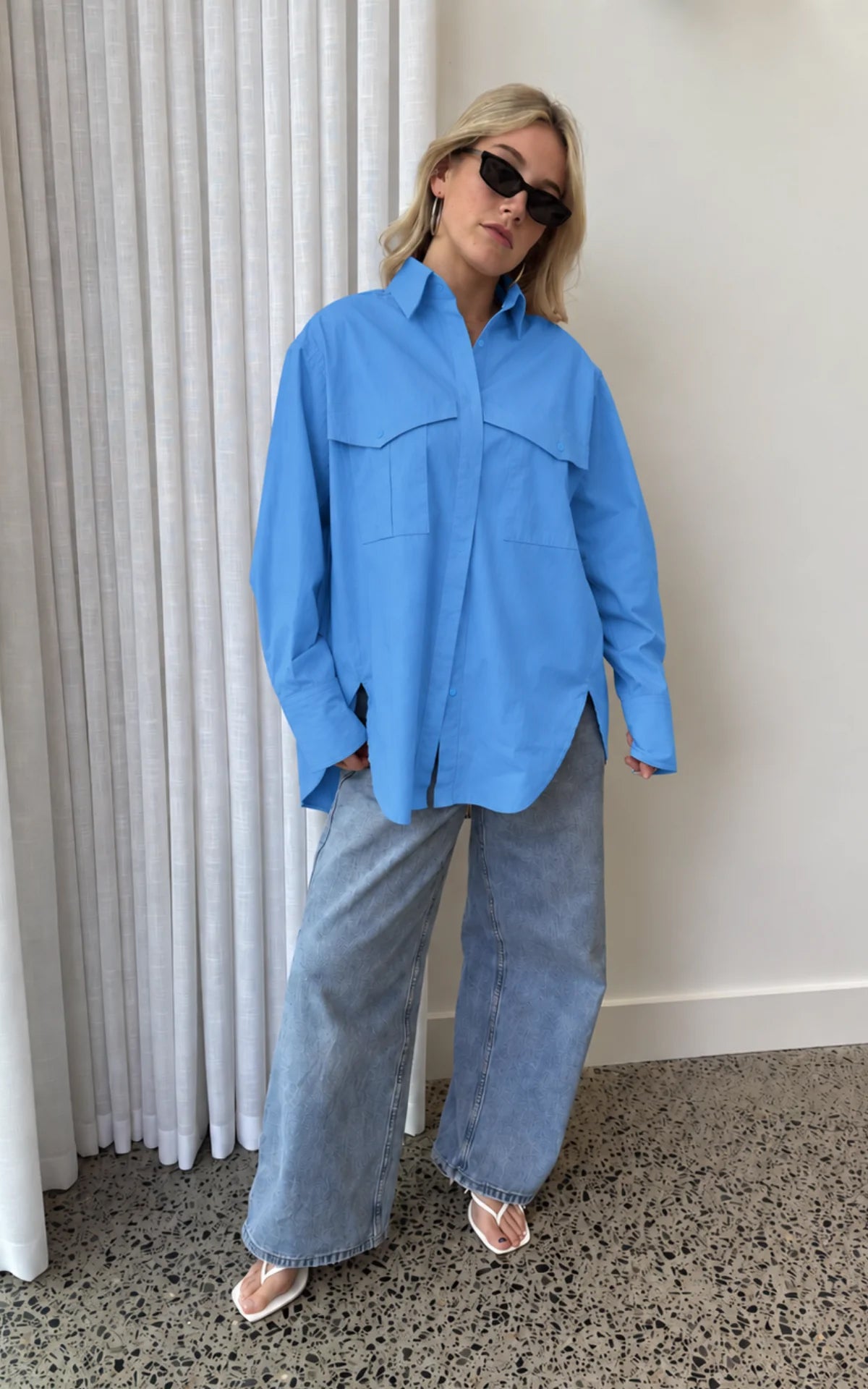 Riley Shirt - Blue Azure