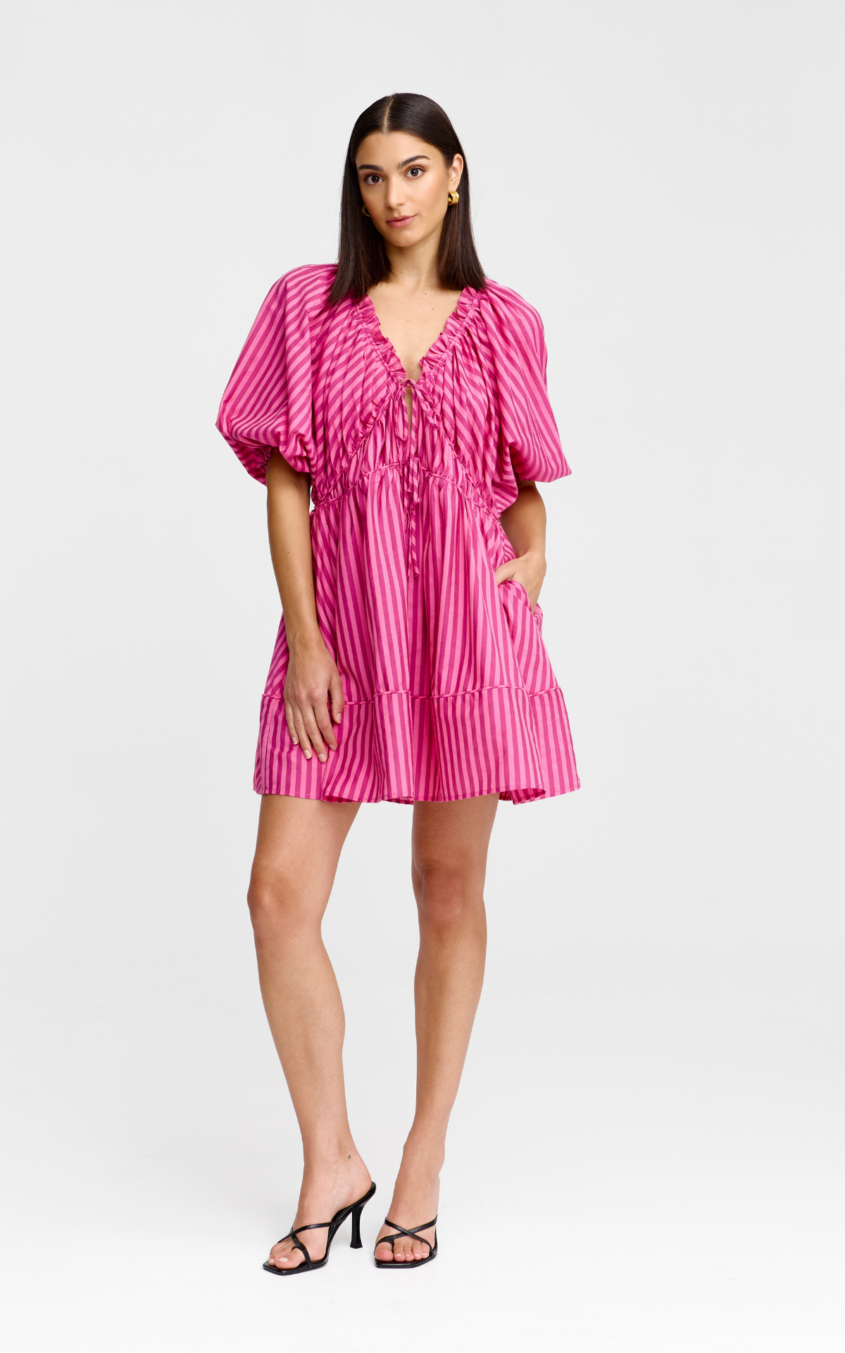 Pia Mini Dress - Raspberry Stripe