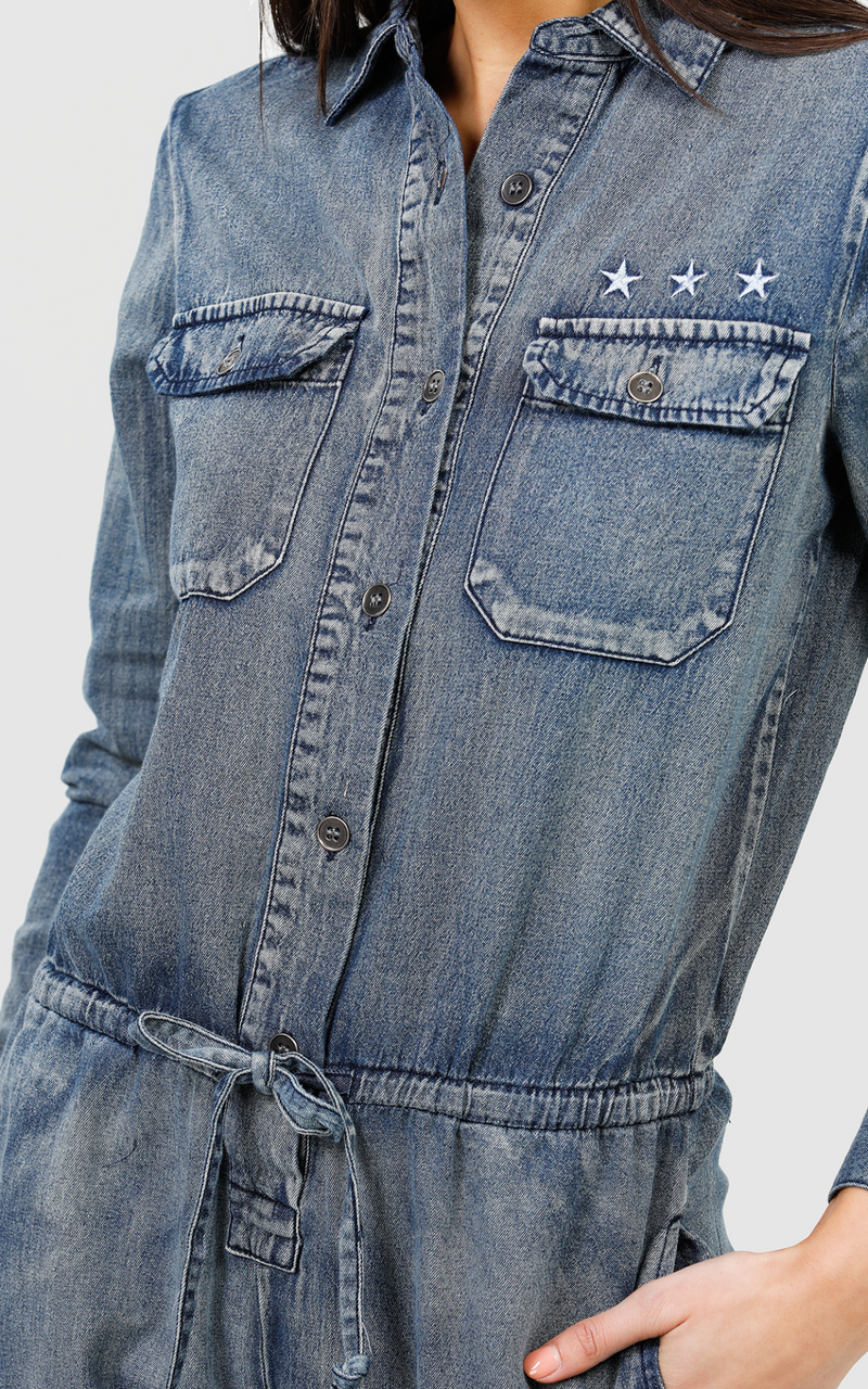 Cora Coverall - Washed Denim