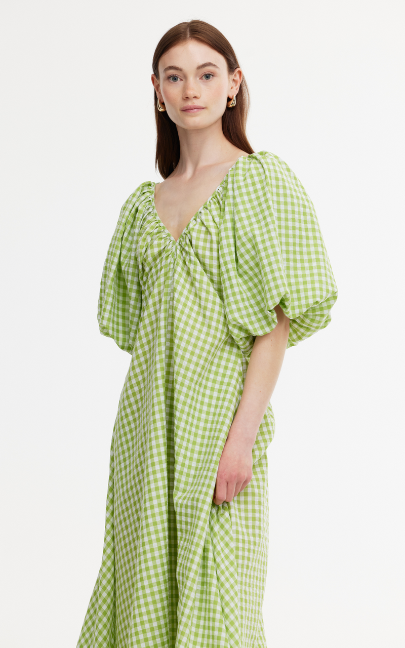 Mimi Dress - Green Gingham