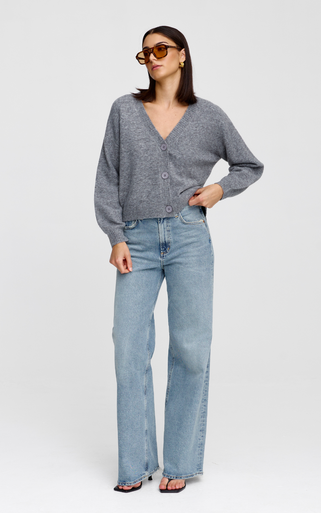 Goldie Cardigan - Grey Marle