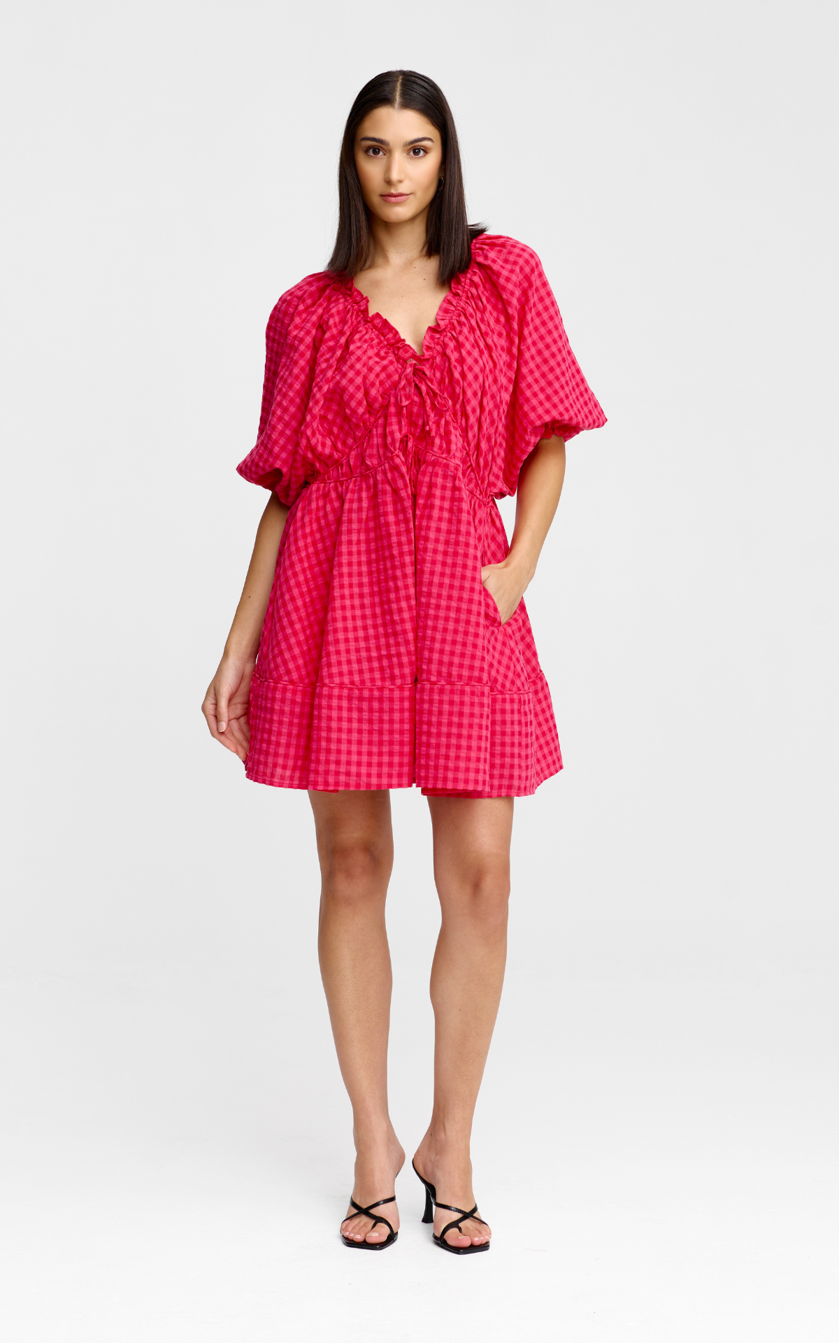Pia Mini Dress - Rosas Gingham