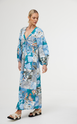Marais Dress - Cyan Patchwork
