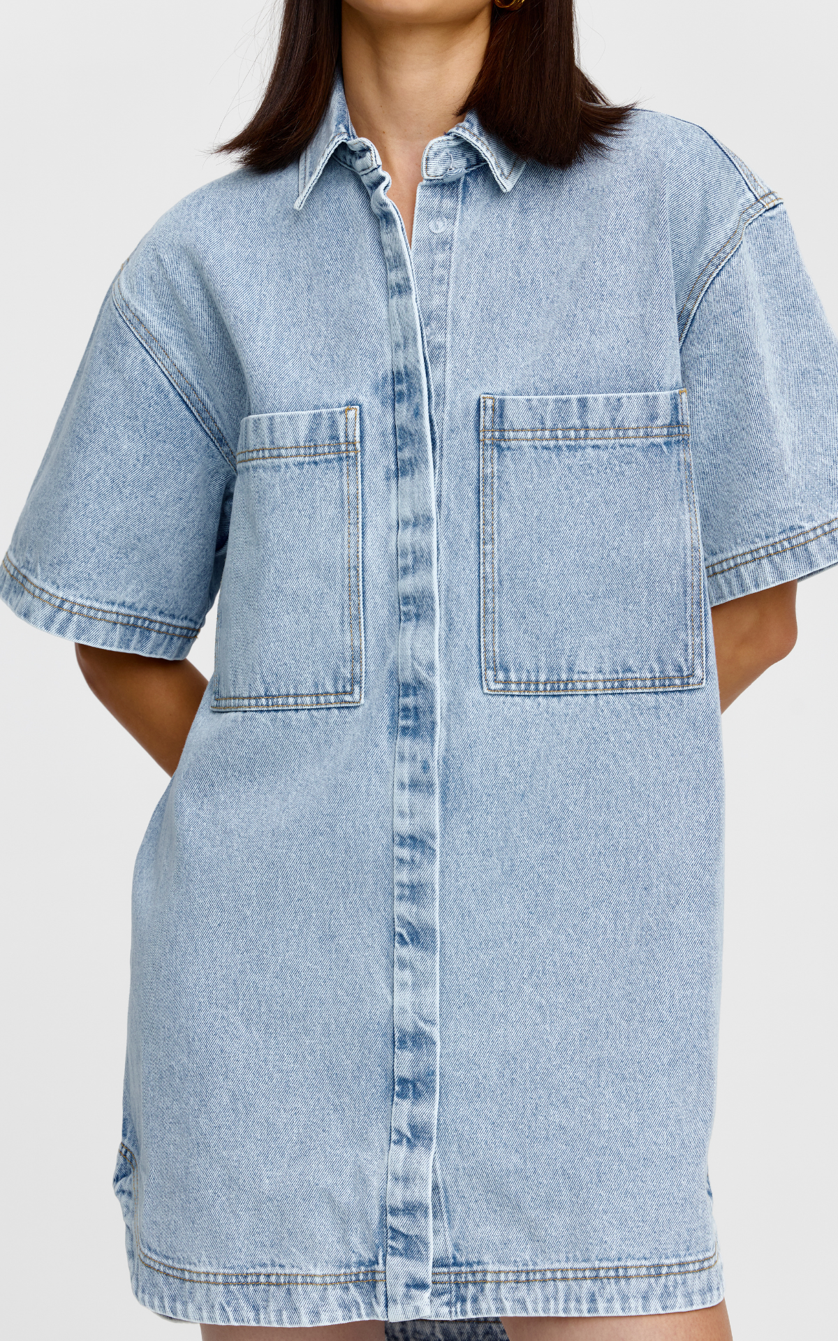 Freya Dress - Light Wash Denim