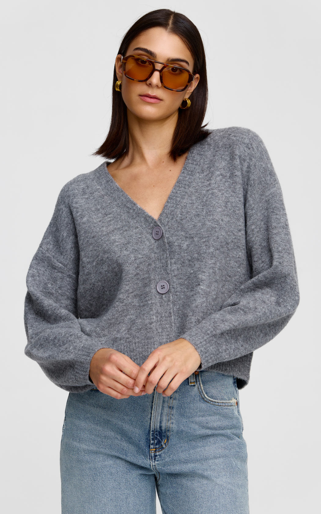 Goldie Cardigan - Grey Marle