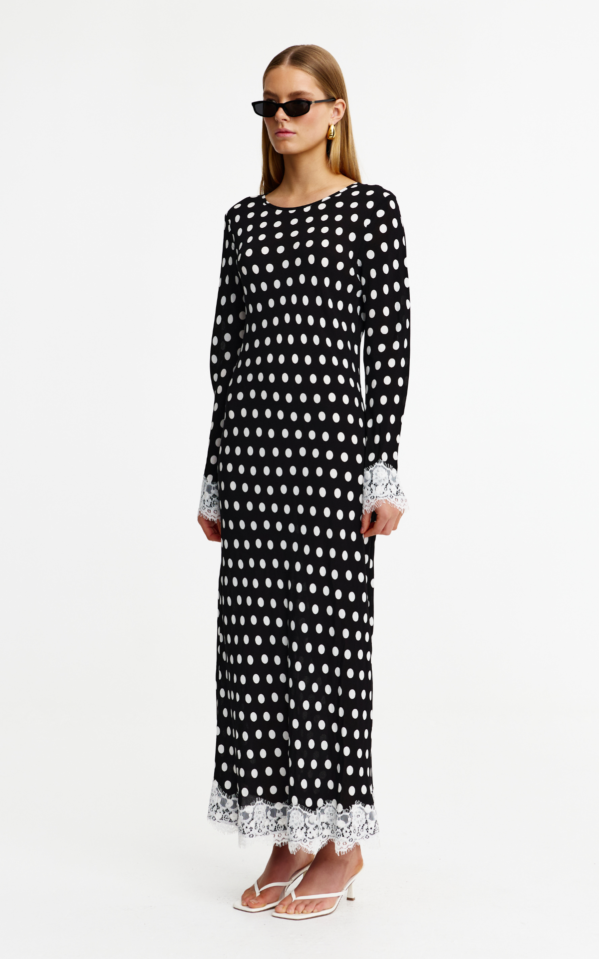 Nadia Lace Dress - Navy Spot