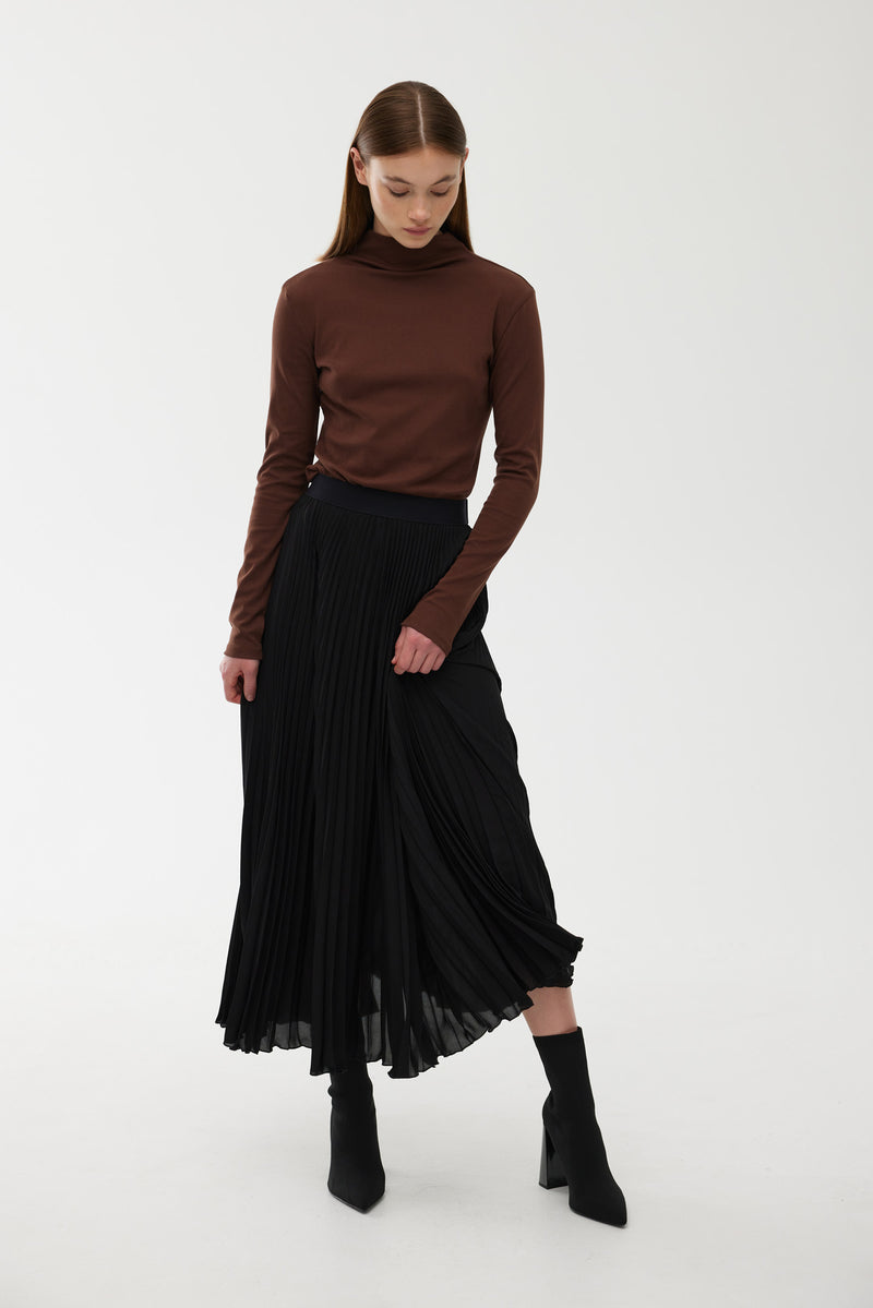 Goldie Pleat Skirt - Black