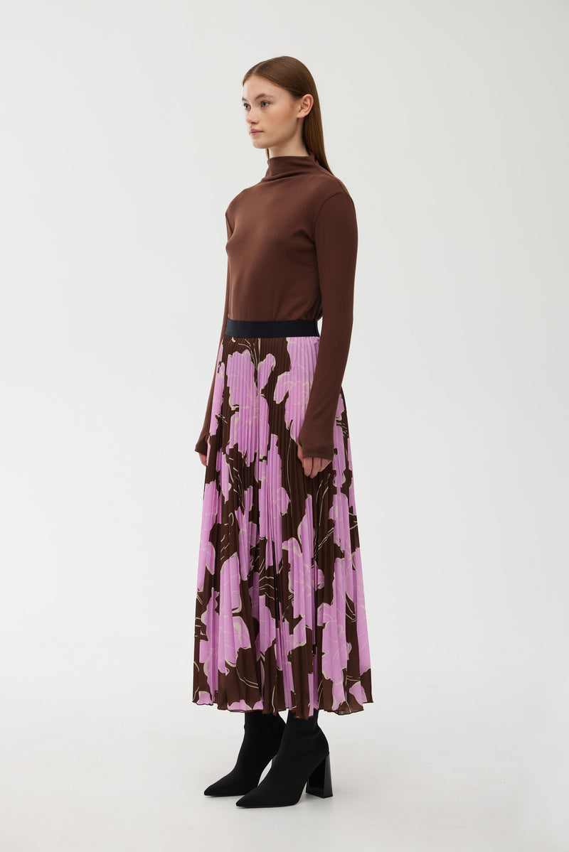 Goldie Pleat Skirt - Magnolia Bloom