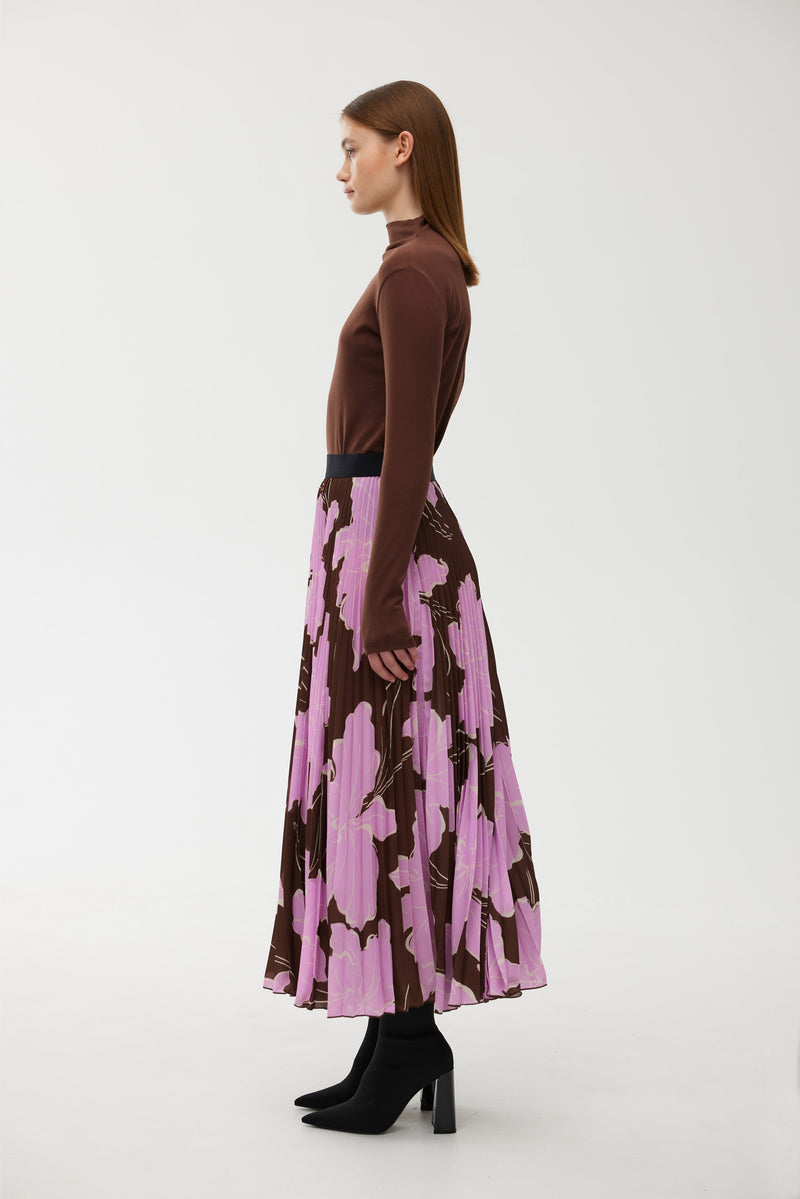 Goldie Pleat Skirt - Magnolia Bloom