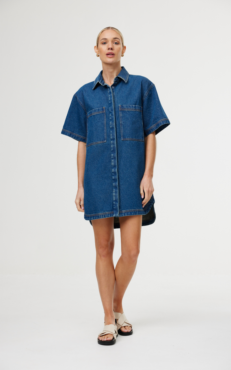 Freya Dress - Dark Denim