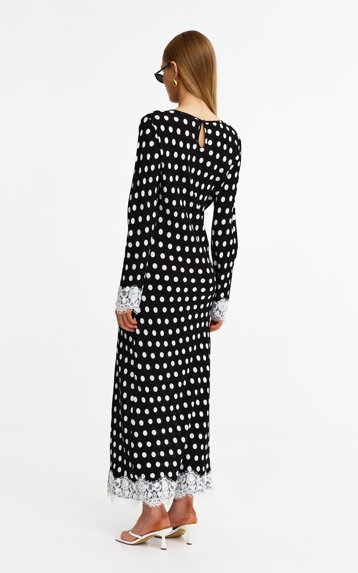 Nadia Lace Dress - Navy Spot
