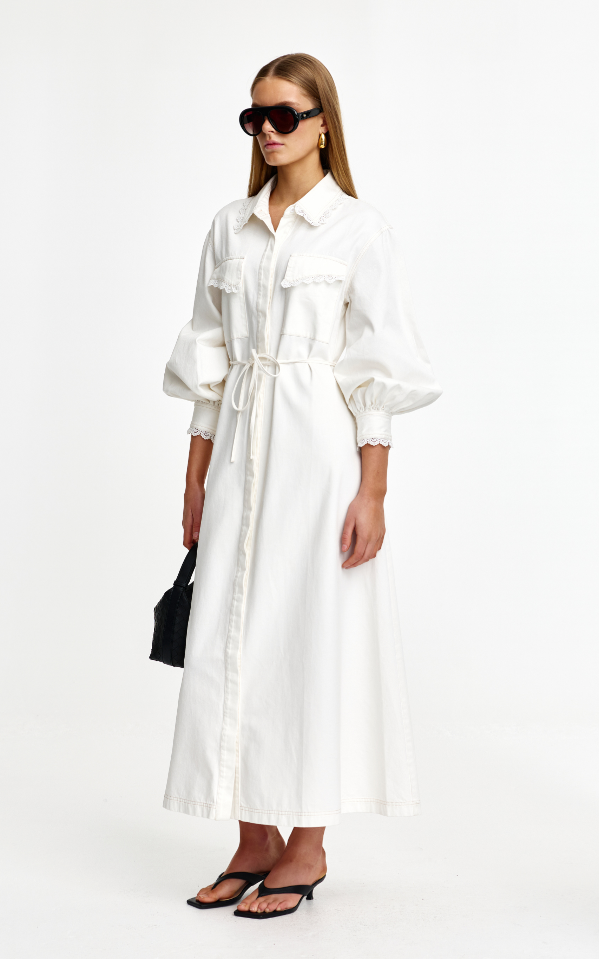 Laurel Dress - Ivory Denim
