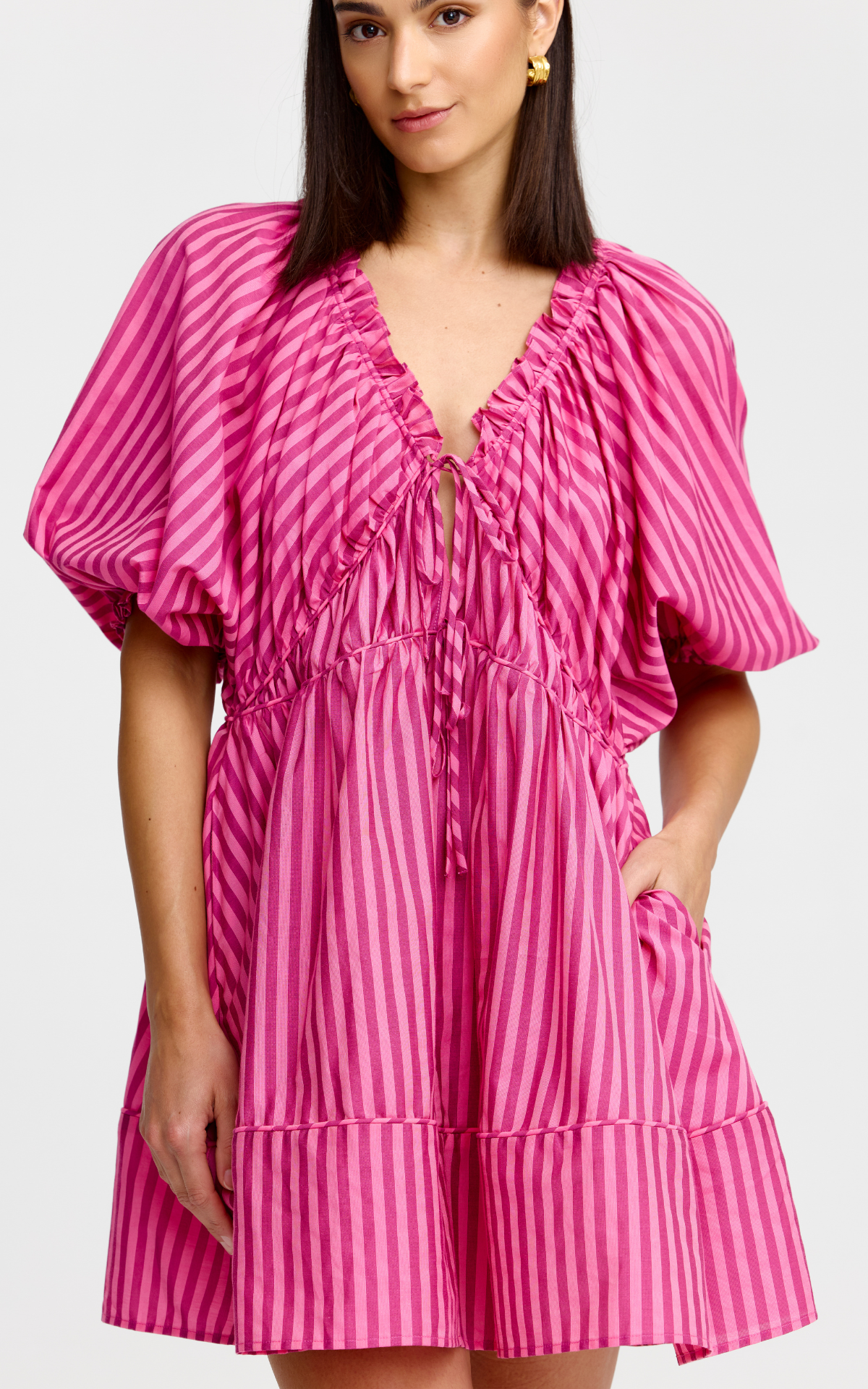 Pia Mini Dress - Raspberry Stripe