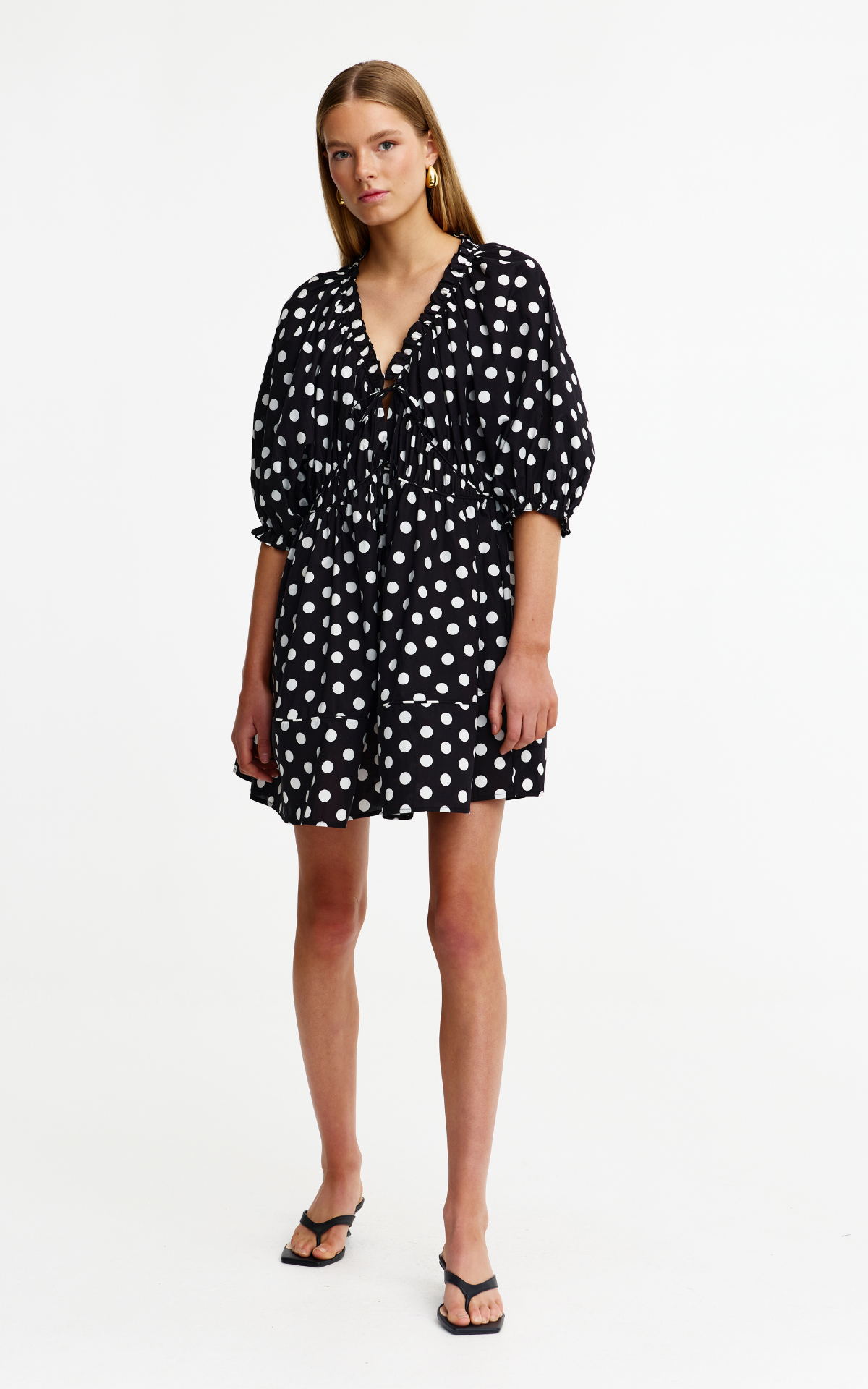 Pia Mini Dress - Navy Spot