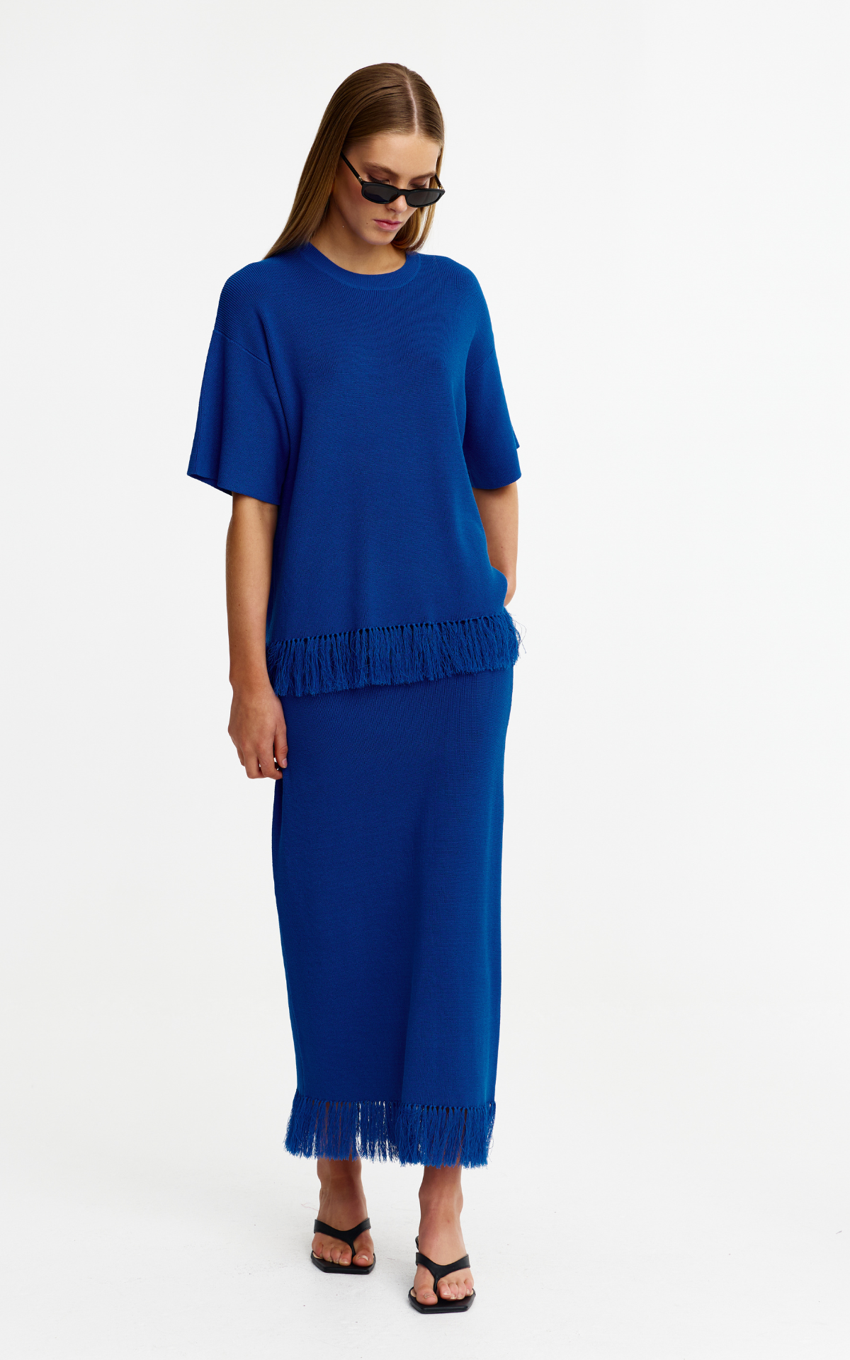 Marigold Knit Skirt - Blue Azure