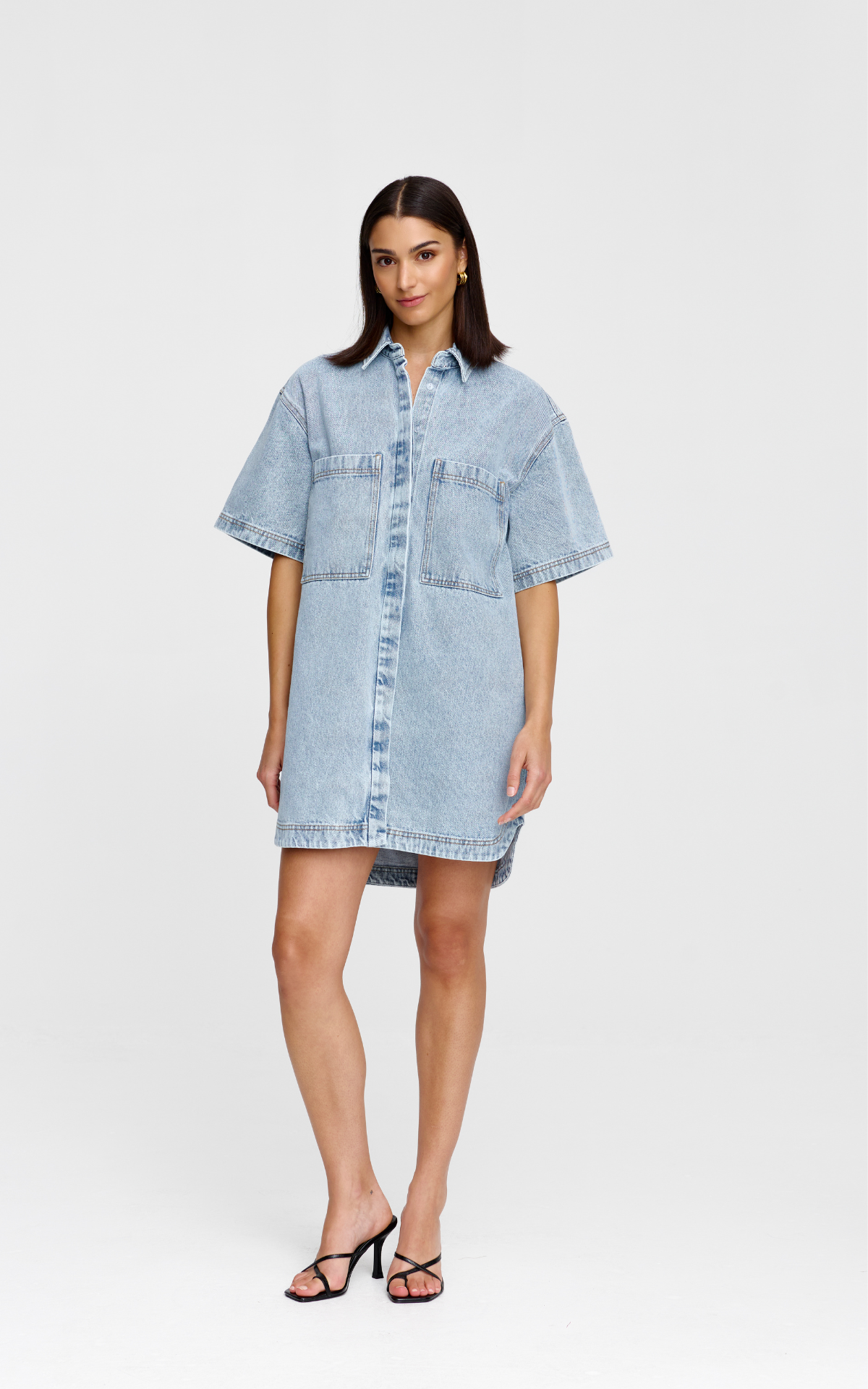 Freya Dress - Light Wash Denim