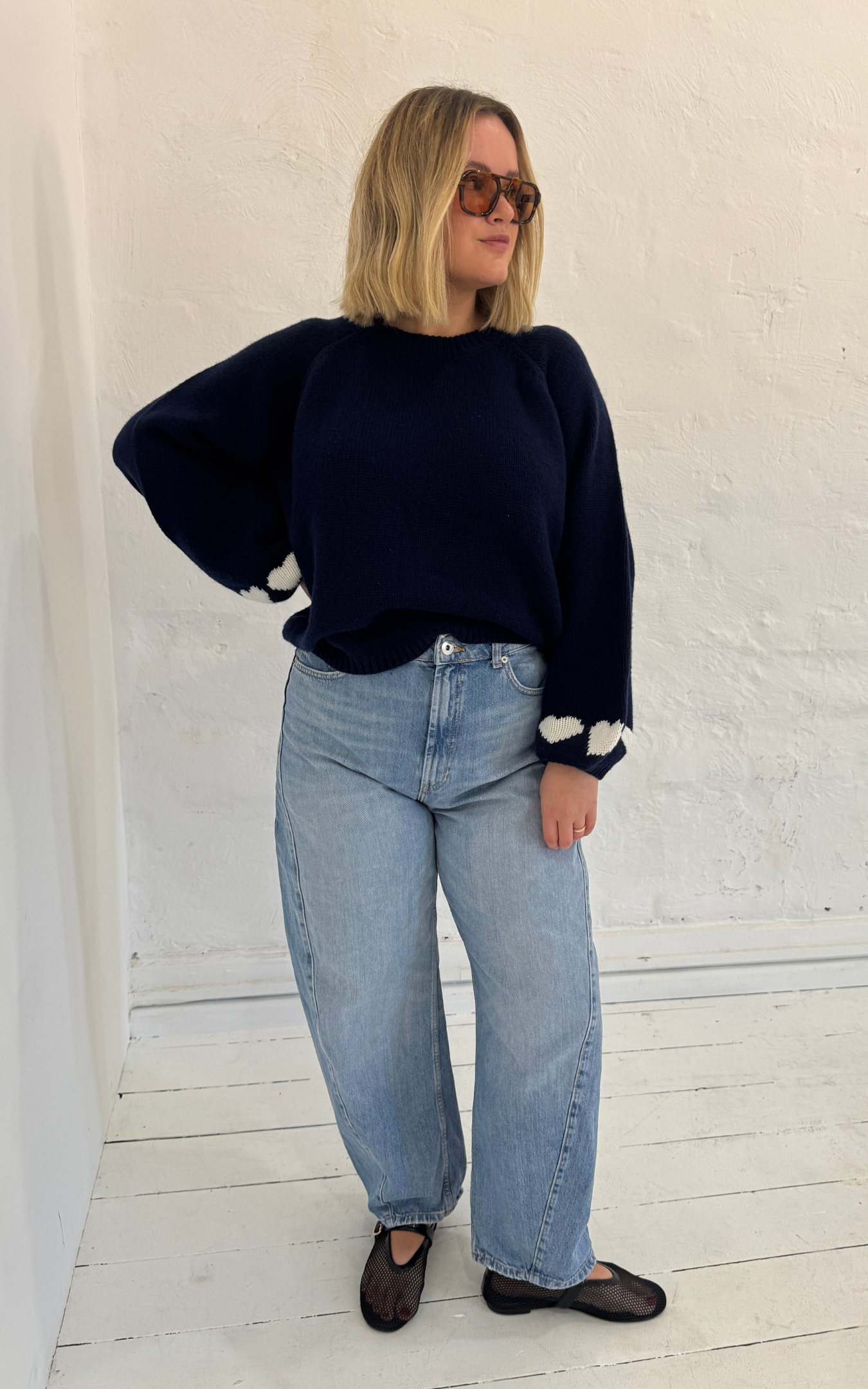 Cherie Hearts Knit - Midnight