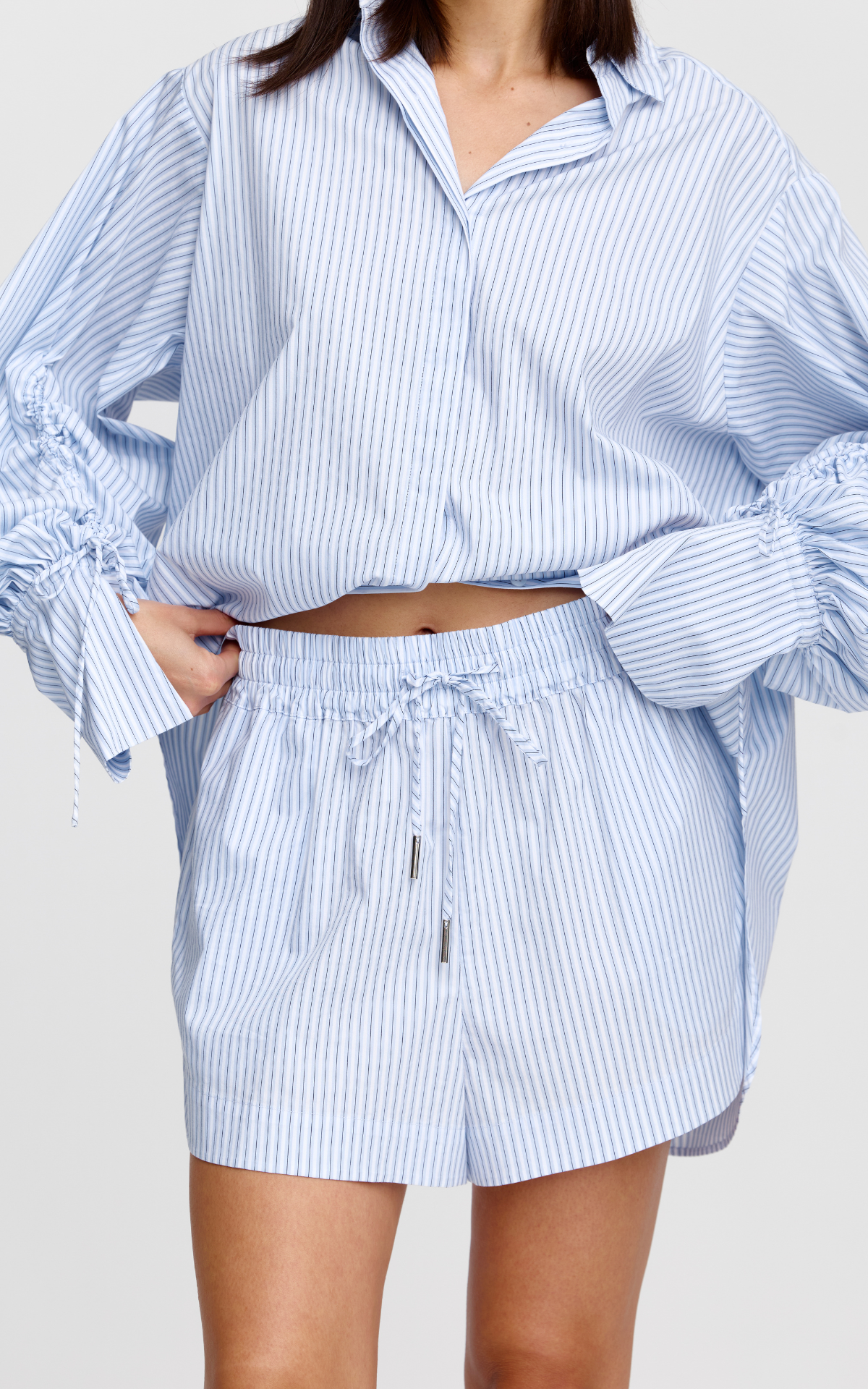 Juniper Short - Blue Pinstripe