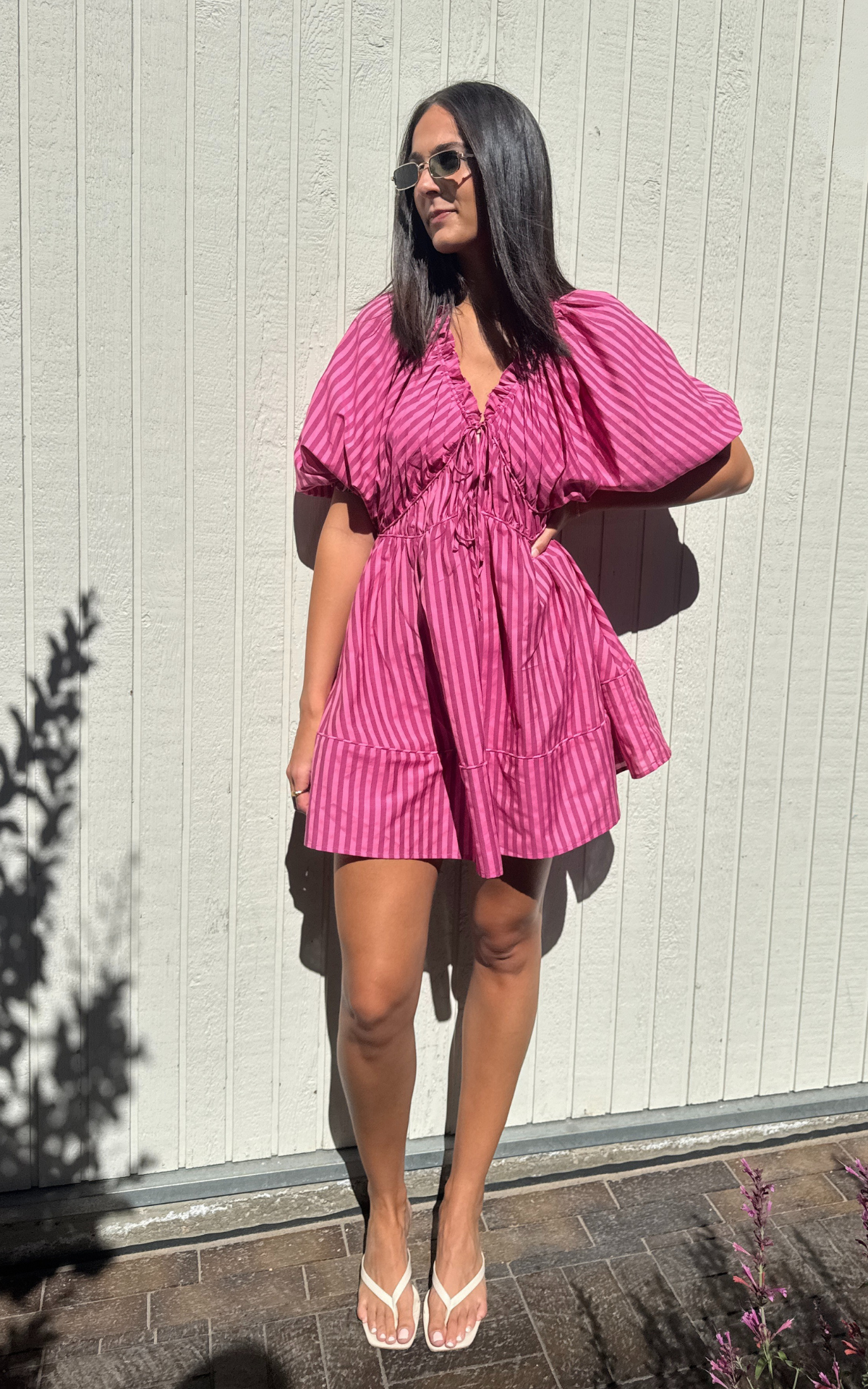 Pia Mini Dress - Raspberry Stripe
